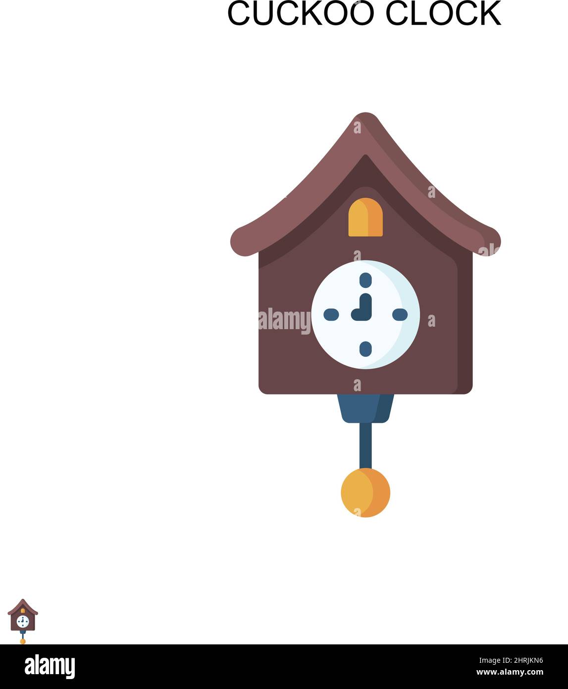 Icône de vecteur simple d'horloge Cuckoo. Modèle de conception de symbole d'illustration pour élément d'interface utilisateur Web mobile. Illustration de Vecteur