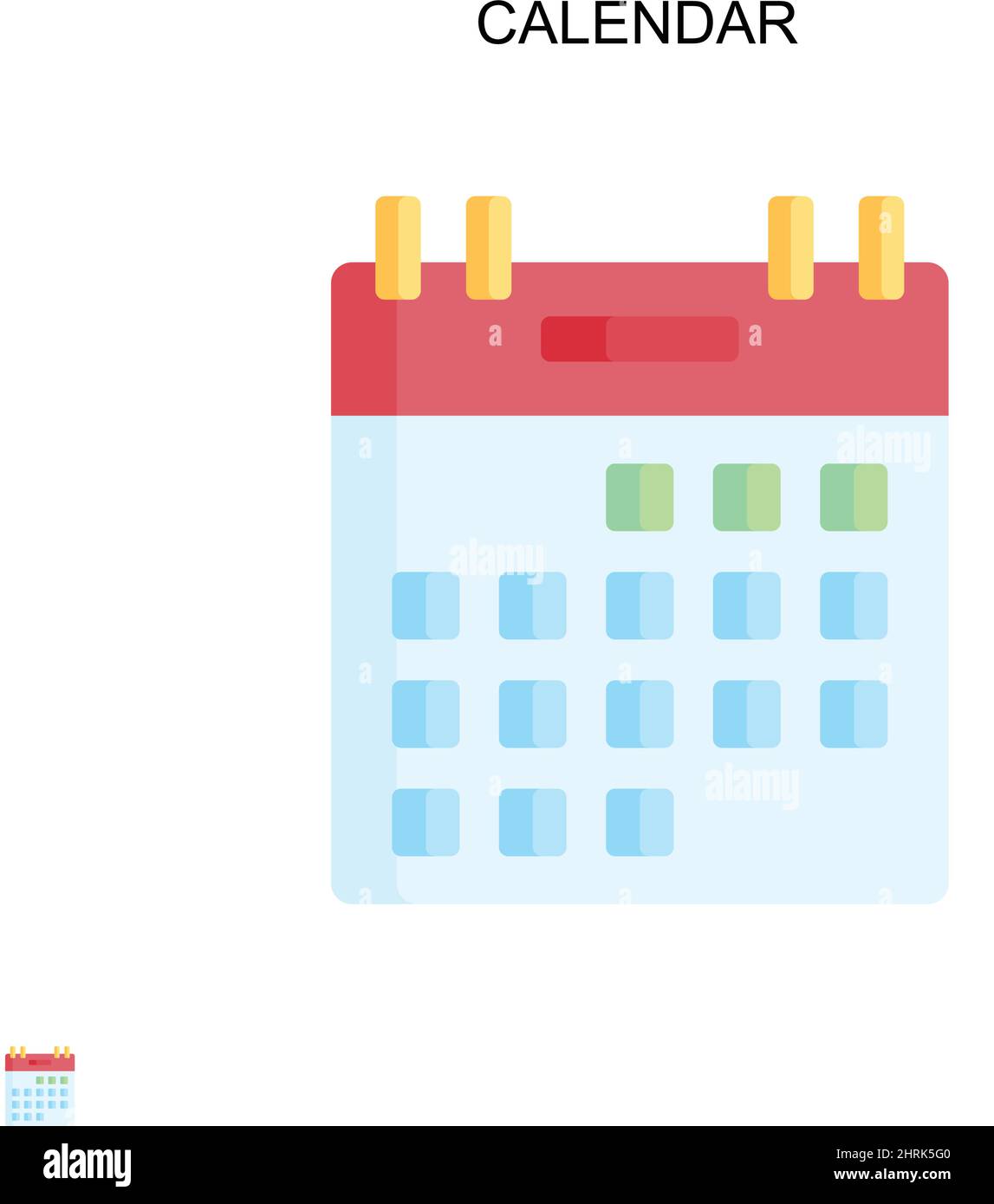 Icône de vecteur simple de calendrier.Modèle de conception de symbole d'illustration pour élément d'interface utilisateur Web mobile. Illustration de Vecteur