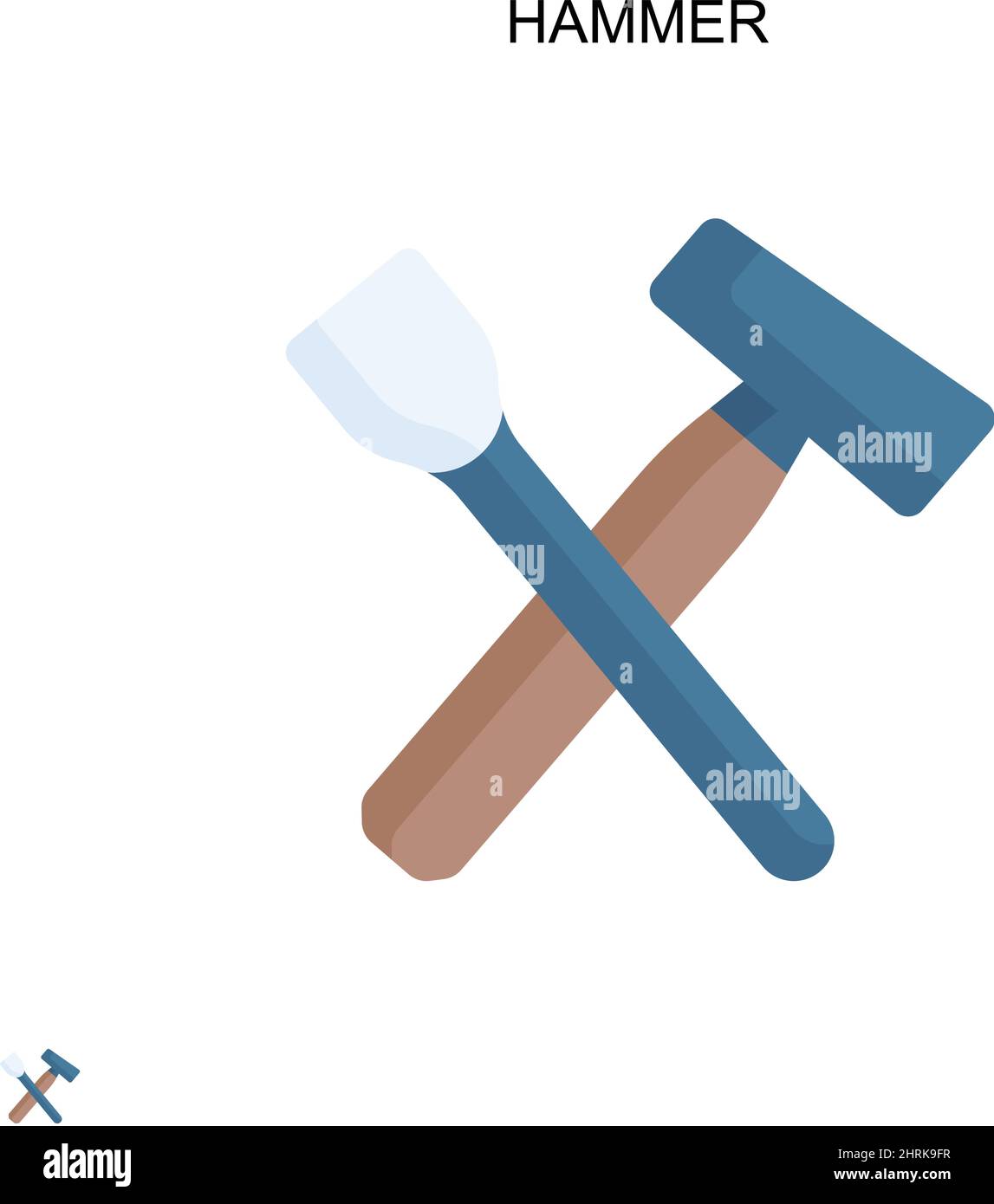 Icône de vecteur simple marteau.Modèle de conception de symbole d'illustration pour élément d'interface utilisateur Web mobile. Illustration de Vecteur