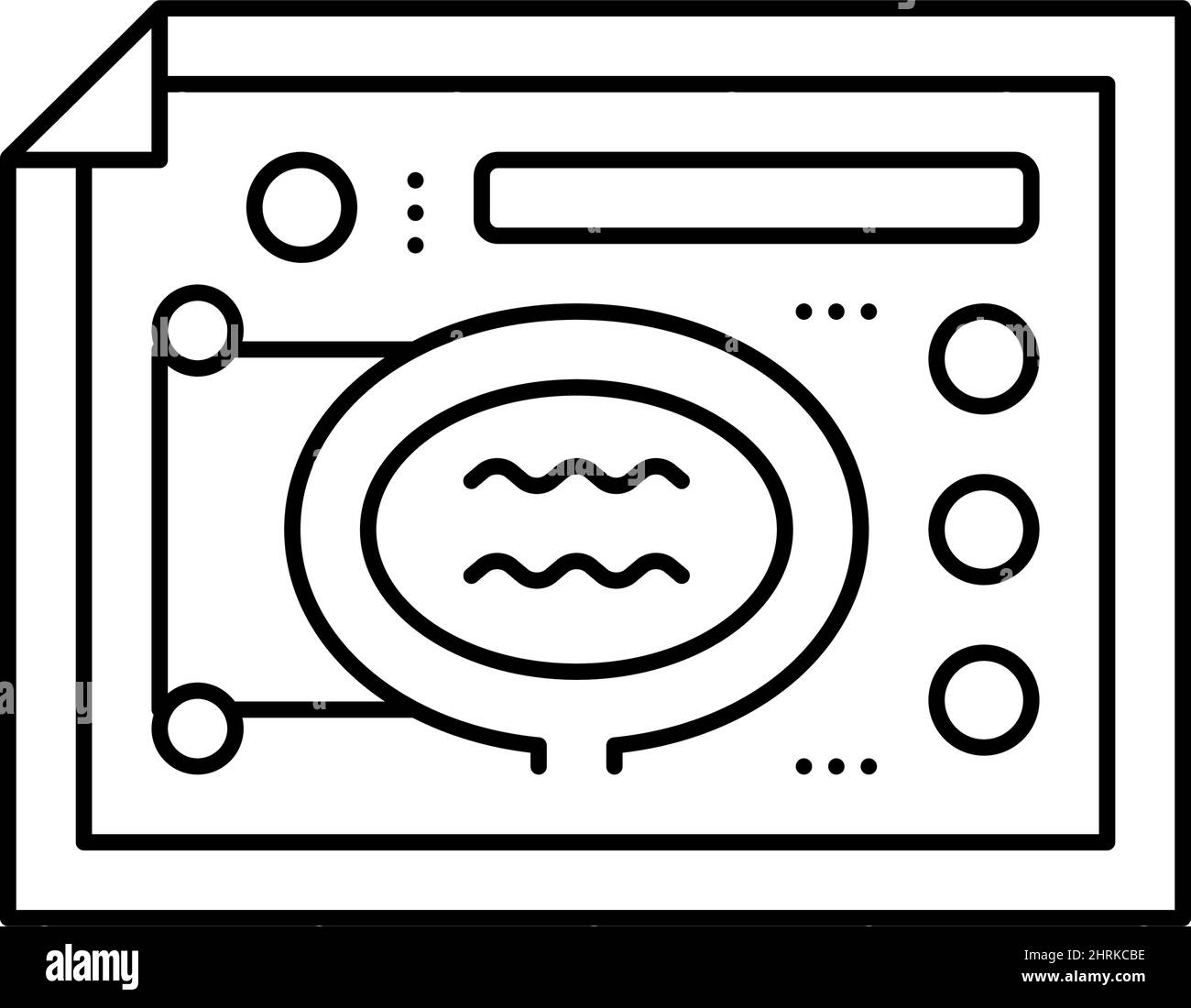 illustration vectorielle de l'icône de ligne du plan de conception paysage Illustration de Vecteur