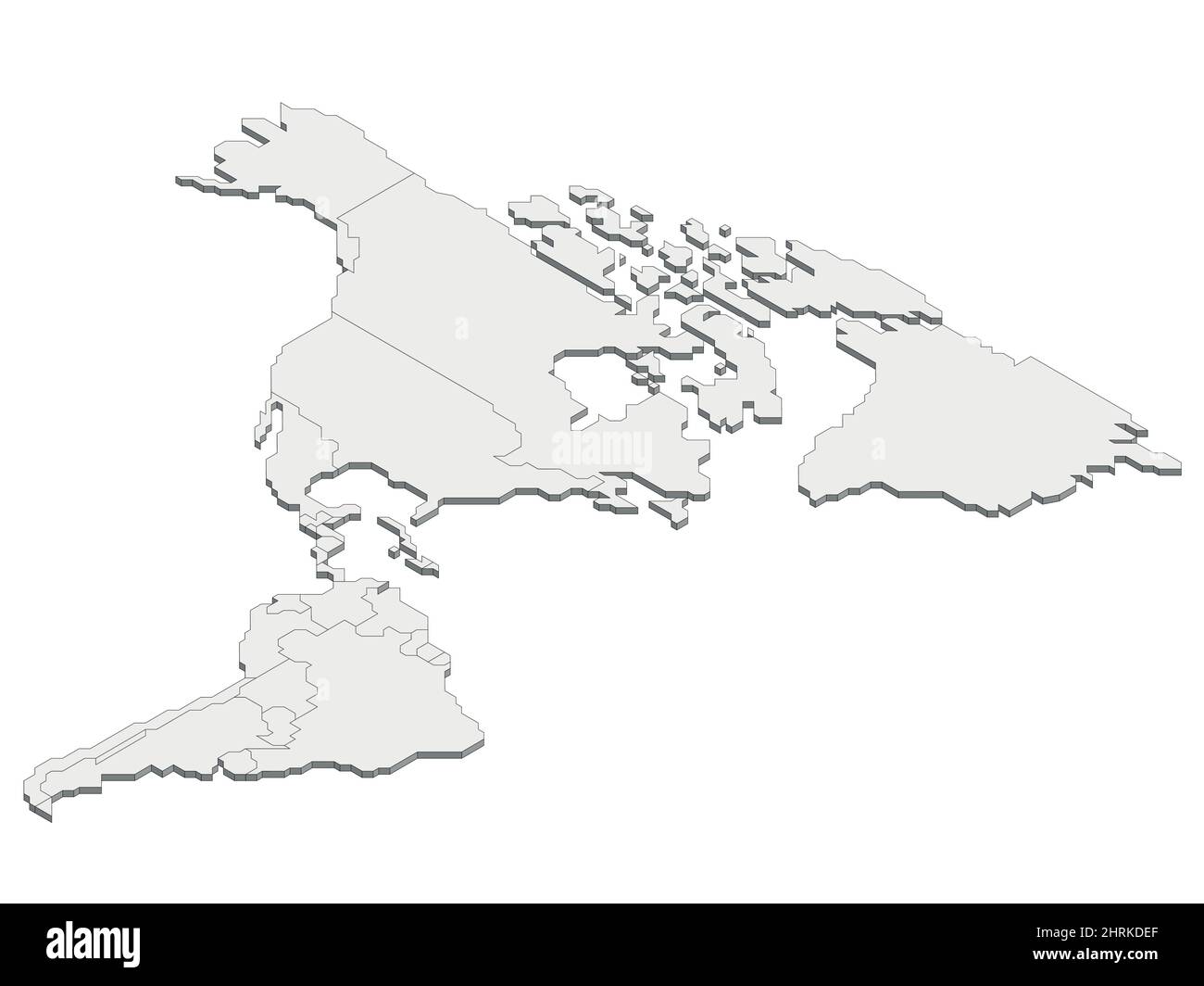 Carte politique isométrique des Amériques Illustration de Vecteur