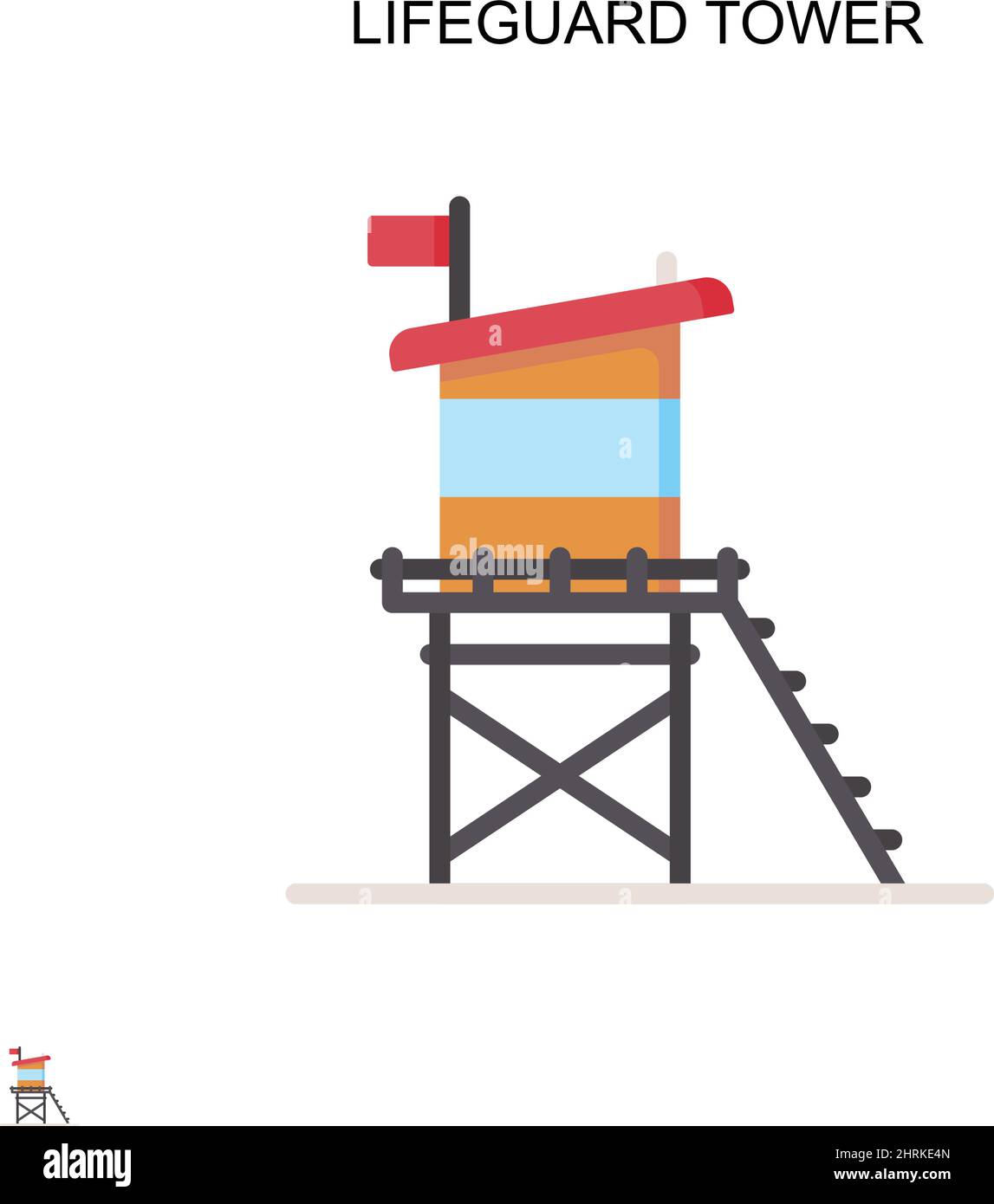 Icône de vecteur simple de tour de maître-nageur. Modèle de conception de symbole d'illustration pour élément d'interface utilisateur Web mobile. Illustration de Vecteur