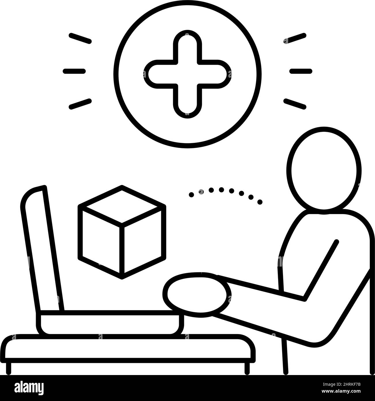 illustration vectorielle de l'icône de ligne de contenu généré par les utilisateurs sur les réseaux sociaux Illustration de Vecteur