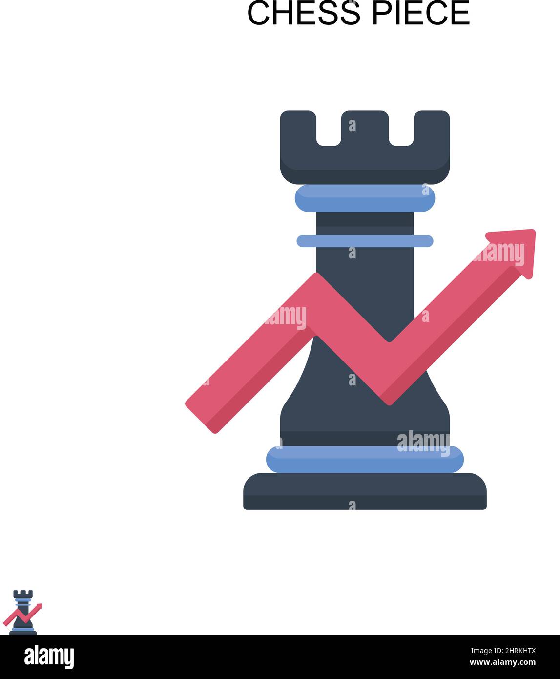 Icône de vecteur simple de pièce d'échecs. Modèle de conception de symbole d'illustration pour élément d'interface utilisateur Web mobile. Illustration de Vecteur