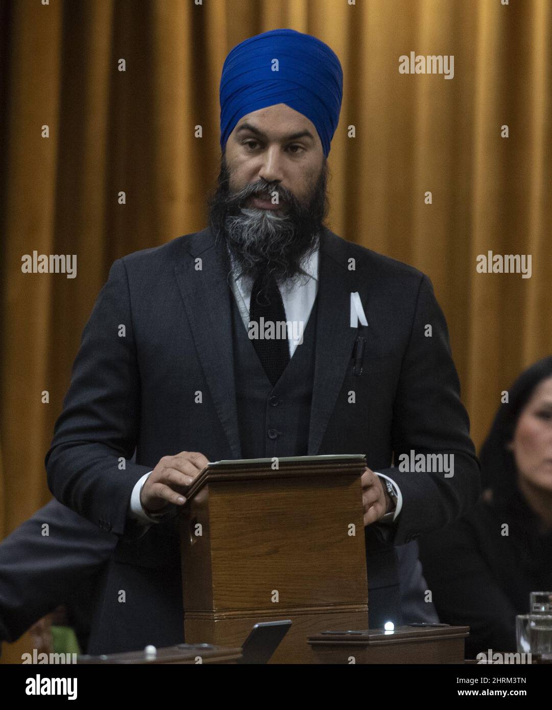 Le chef du NPD, Jagmeet Singh, se lève à la Chambre des communes à l ...