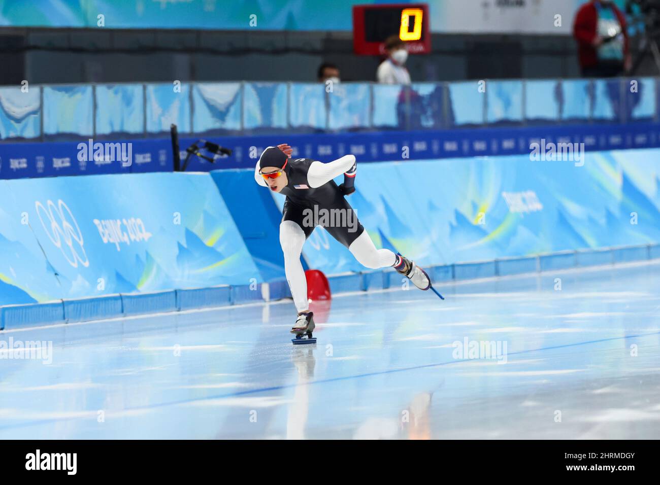 Jordan Stolz (USA), 18 FÉVRIER 2022 - Patinage de vitesse : Men's 1000m pendant les Jeux Olympiques d'hiver de Beijing 2022 à l'ovale national de patinage de vitesse en B. Banque D'Images