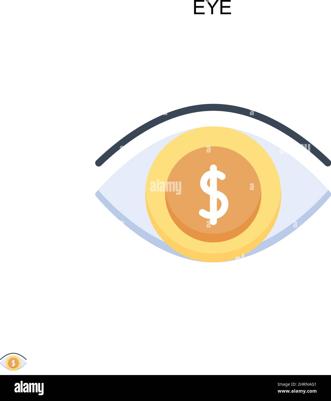 Icône de vecteur simple œil.Modèle de conception de symbole d'illustration pour élément d'interface utilisateur Web mobile. Illustration de Vecteur