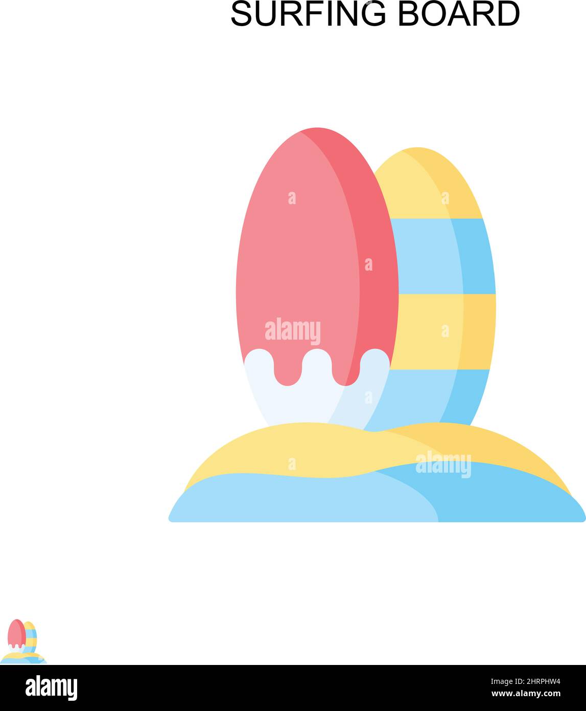 Icône de vecteur simple de surf. Modèle de conception de symbole d'illustration pour élément d'interface utilisateur Web mobile. Illustration de Vecteur