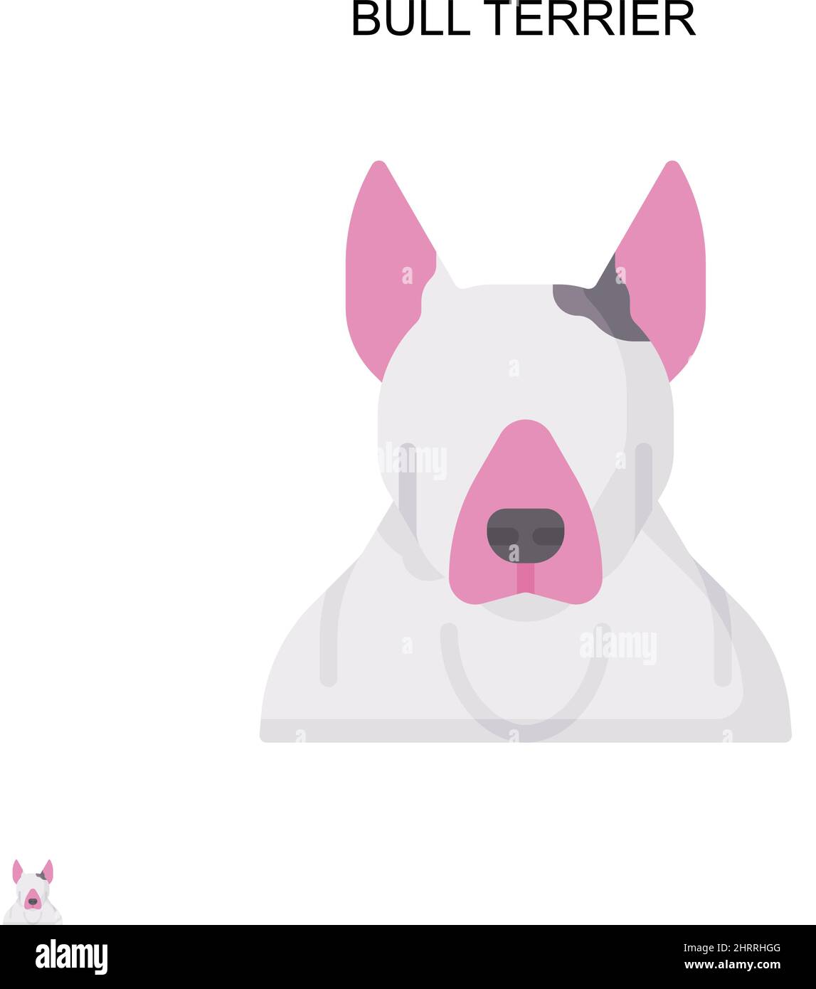Icône de vecteur simple Bull terrier. Modèle de conception de symbole d'illustration pour élément d'interface utilisateur Web mobile. Illustration de Vecteur