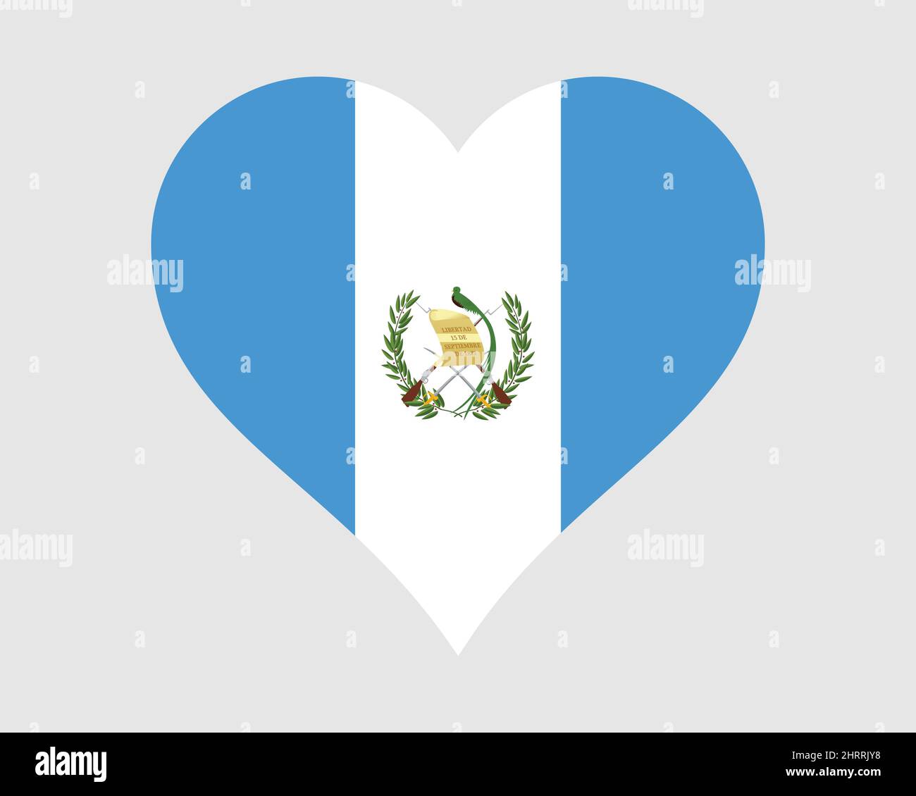 Drapeau du Guatemala. Drapeau national de la nation nationale de la forme d'amour guatémaltèque. République du Guatemala symbole de bannière icône symbole. Illustration du vecteur EPS. Illustration de Vecteur