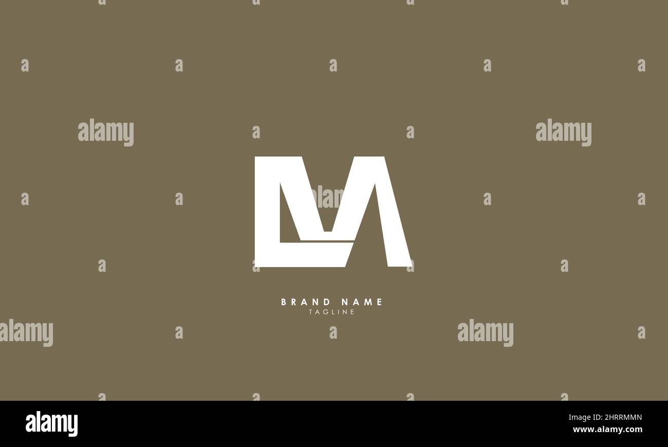 Lettres de l'alphabet initiales Monogram logo LM, ML, L et M. Illustration de Vecteur