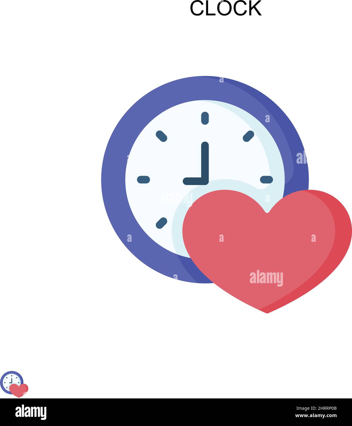 Icône de vecteur simple d'horloge.Modèle de conception de symbole d'illustration pour élément d'interface utilisateur Web mobile. Illustration de Vecteur