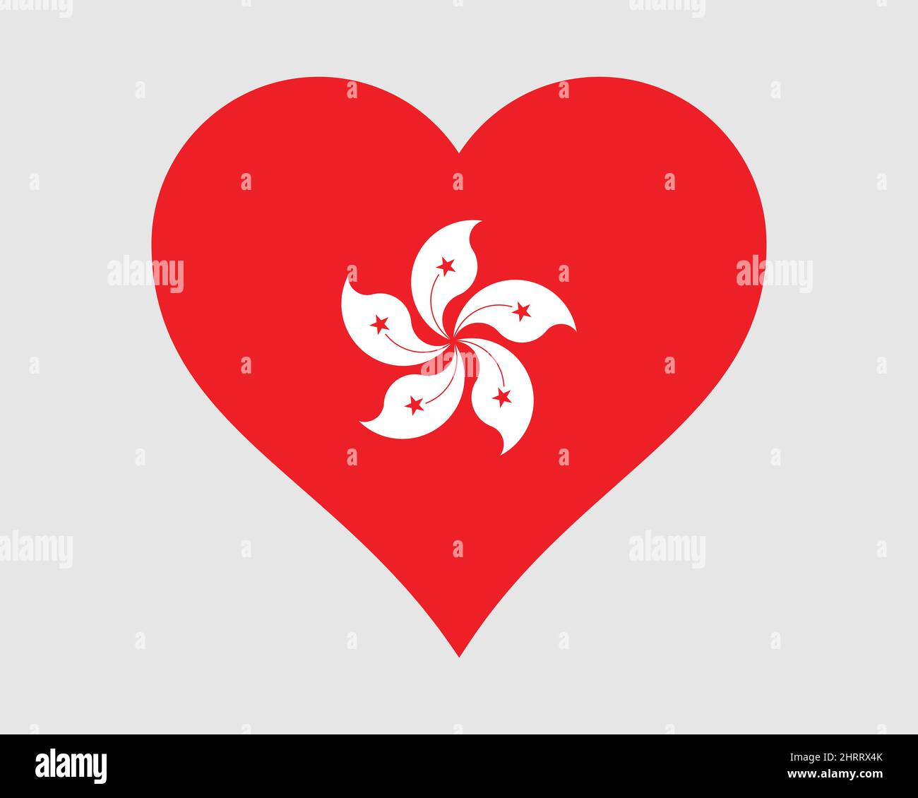 Drapeau de coeur de Hong Kong. HK Love Shape Country Nation drapeau national. Symbole de bannière Hong Kongese. Illustration du vecteur EPS. Illustration de Vecteur