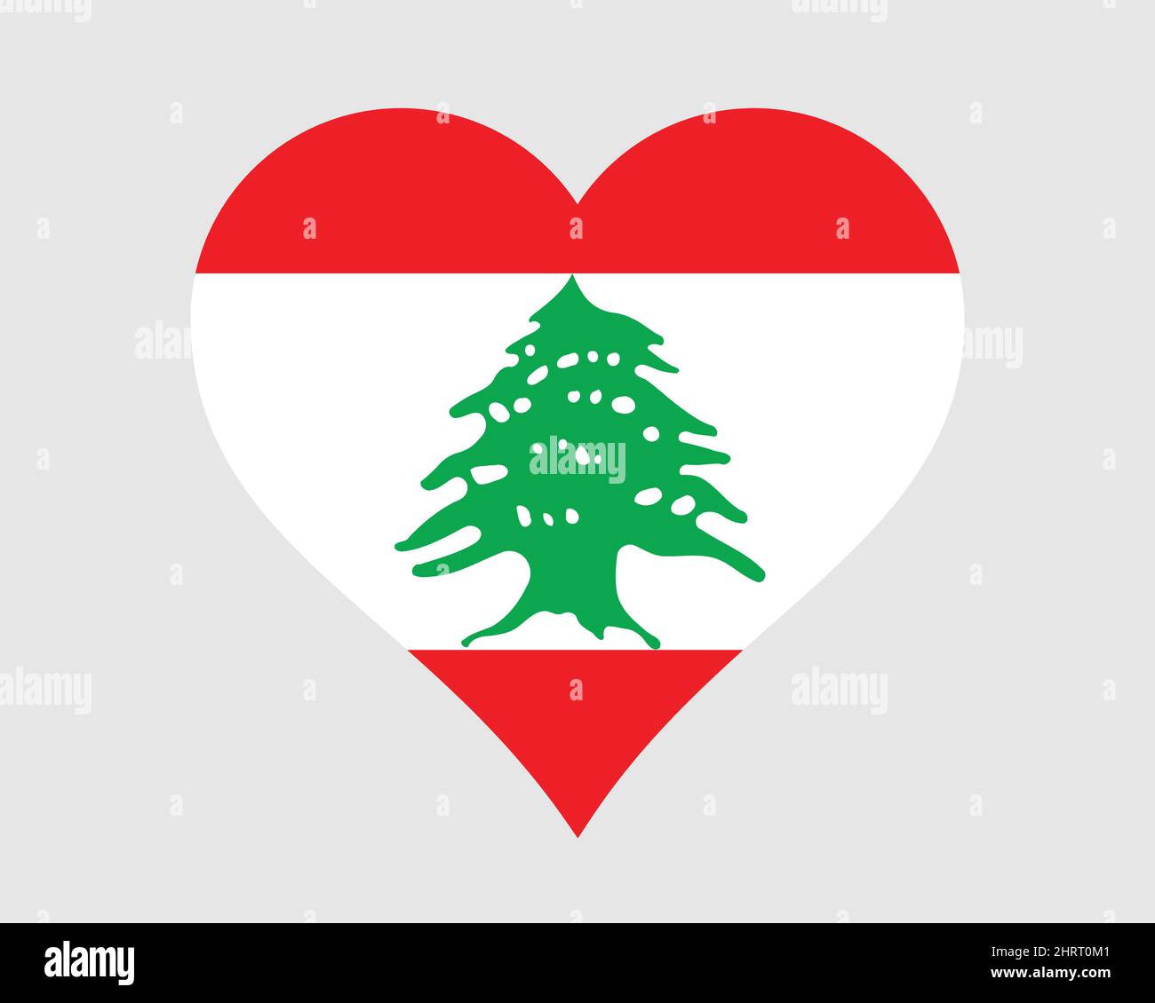 Drapeau du cœur du Liban. Drapeau national de la nation nationale de la forme d'amour libanaise. République du Liban icône symbole de bannière. Illustration du vecteur EPS. Illustration de Vecteur
