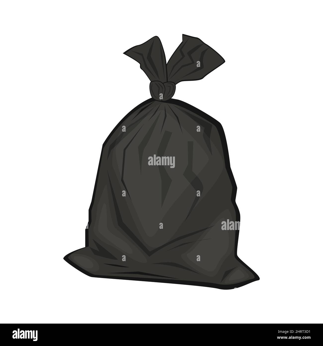 Illustration vectorielle de sac poubelle en plastique noir Illustration de Vecteur