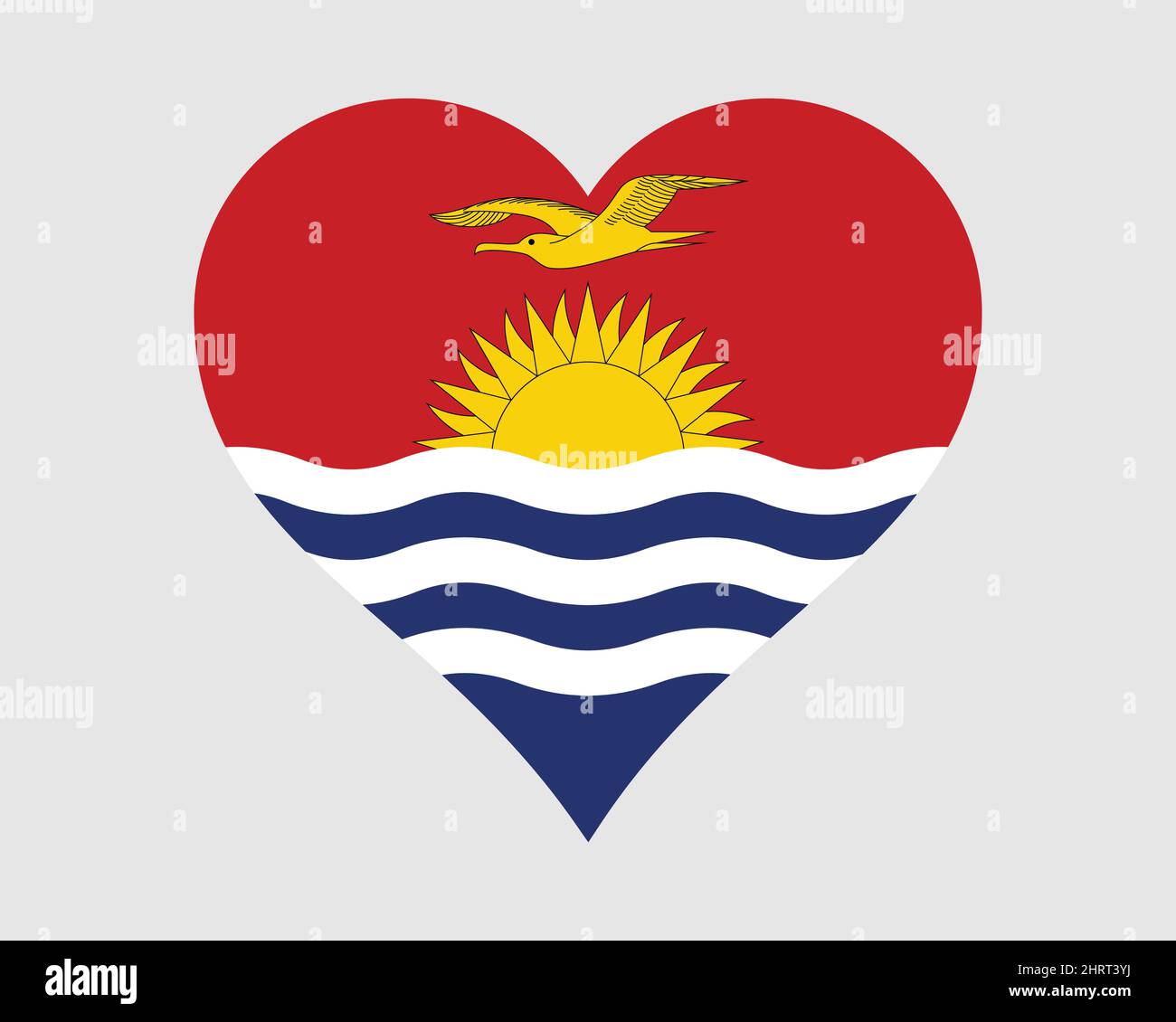 Kiribati Heart Flag. I-Kiribati Love Shape Country Nation drapeau national. République de Kiribati symbole de bannière icône. Illustration du vecteur EPS. Illustration de Vecteur