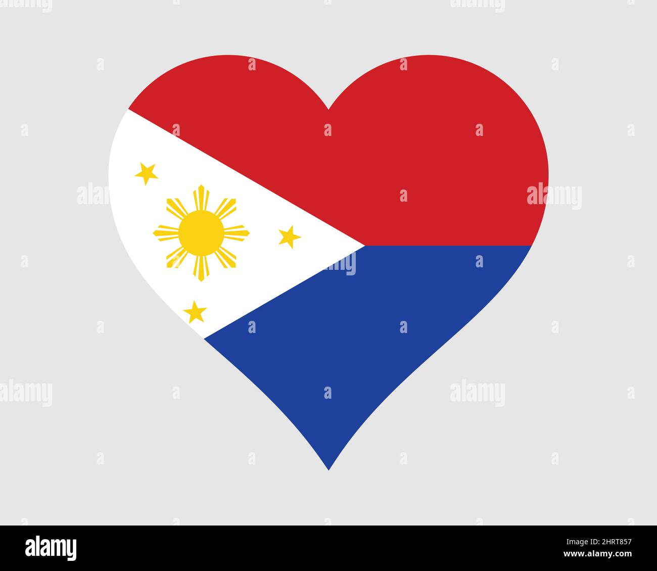 Drapeau de coeur des Philippines. Drapeau national de la nation de pays de la forme d'amour philippine. Symbole de bannière de la République des Philippines. Illustration du vecteur EPS Illustration de Vecteur