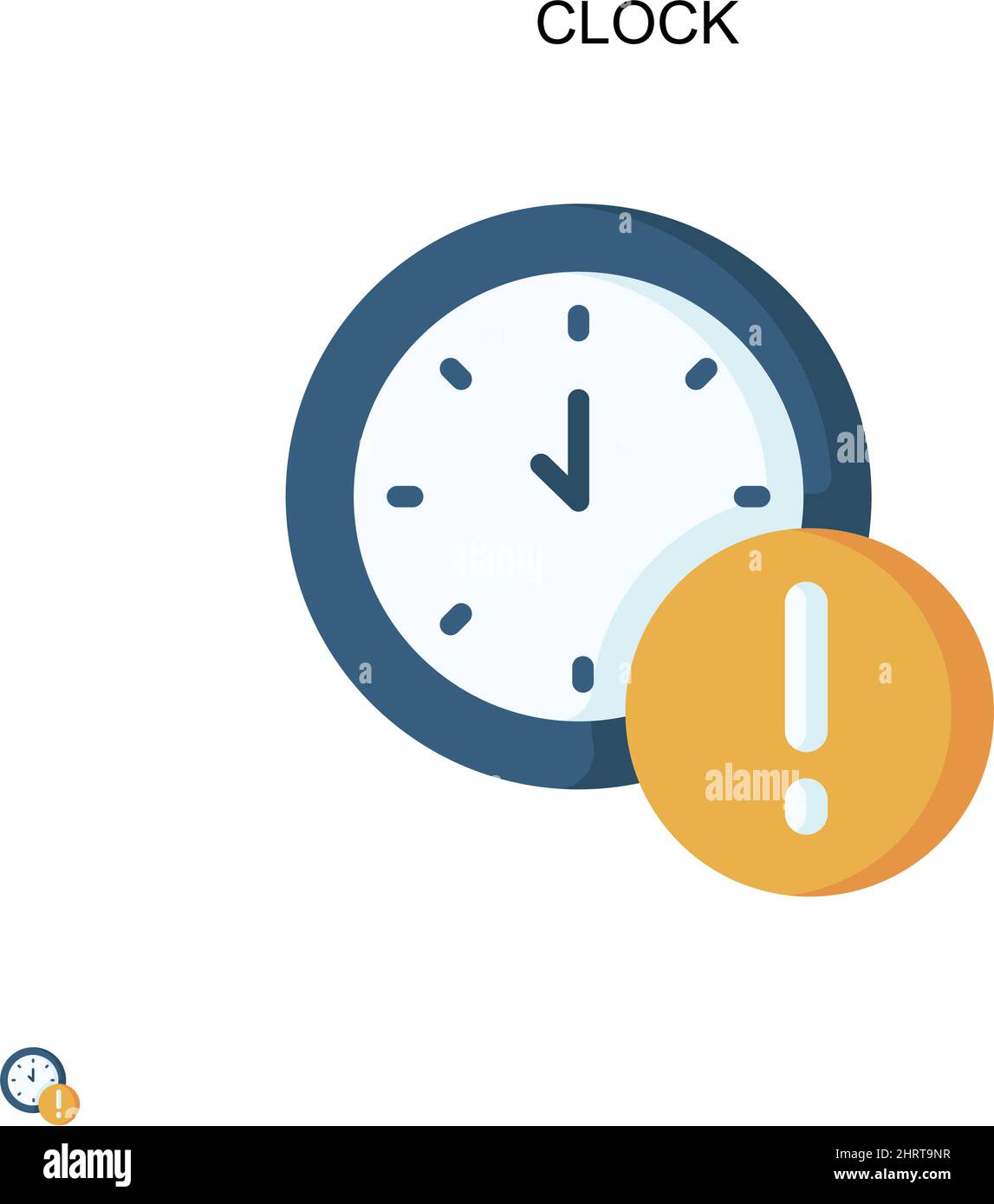 Icône de vecteur simple d'horloge.Modèle de conception de symbole d'illustration pour élément d'interface utilisateur Web mobile. Illustration de Vecteur