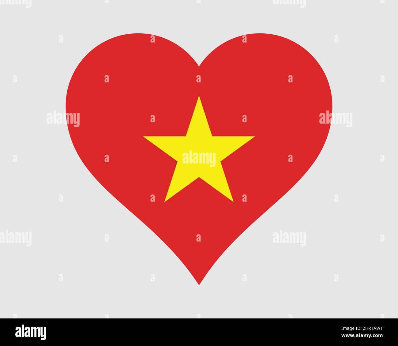 Drapeau du cœur du Vietnam. Drapeau national de la nation de pays de la forme d'amour vietnamienne. République socialiste du Vietnam symbole de bannière. Illustration du vecteur EPS Illustration de Vecteur