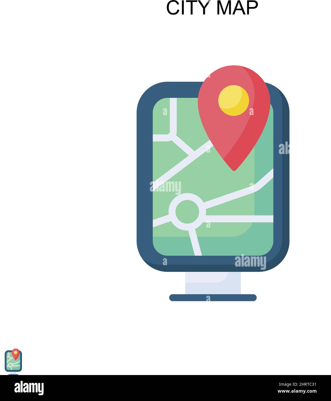 Carte de la ville icône de vecteur simple. Modèle de conception de symbole d'illustration pour élément d'interface utilisateur Web mobile. Illustration de Vecteur