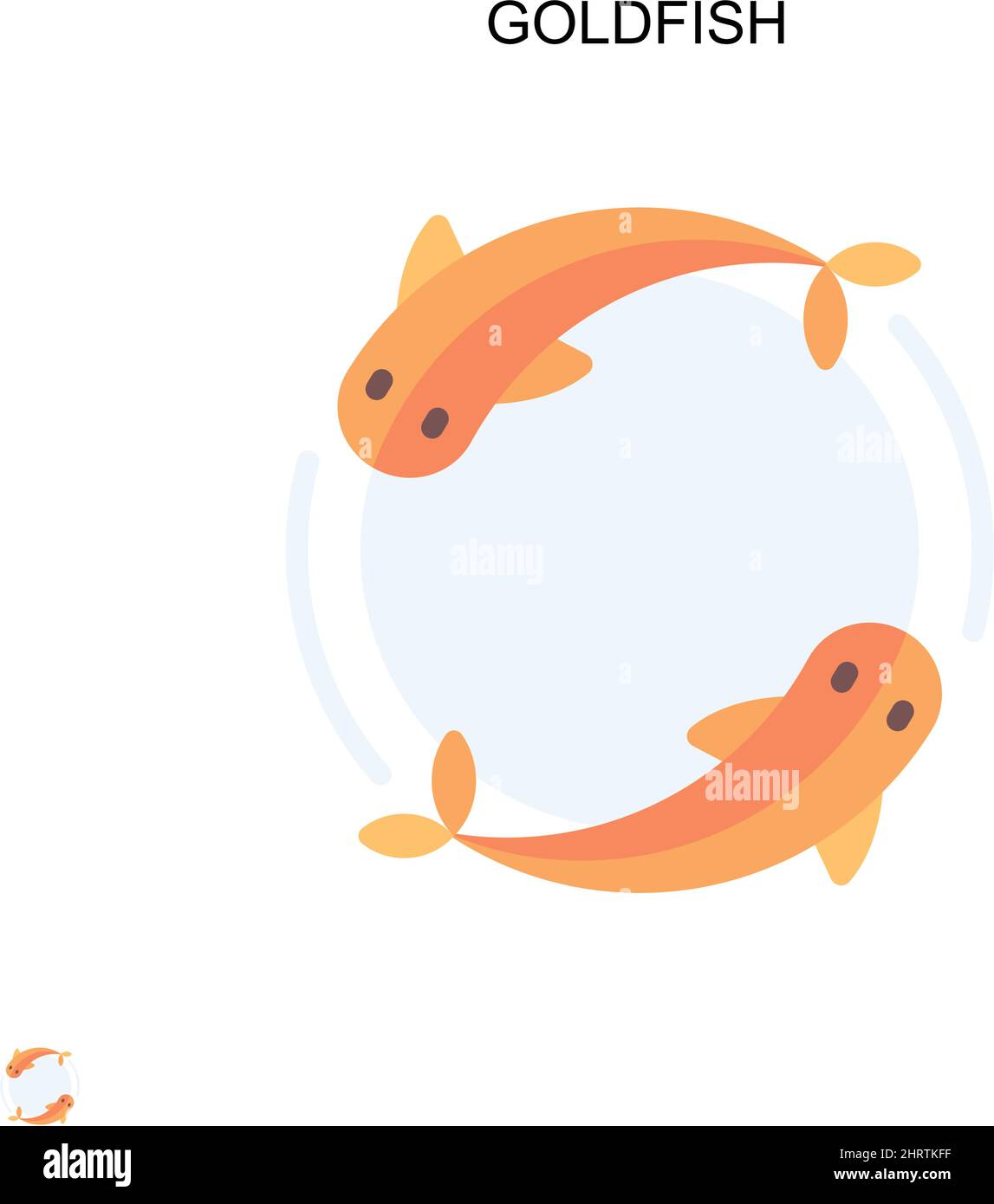 Icône de vecteur simple de poisson doré.Modèle de conception de symbole d'illustration pour élément d'interface utilisateur Web mobile. Illustration de Vecteur