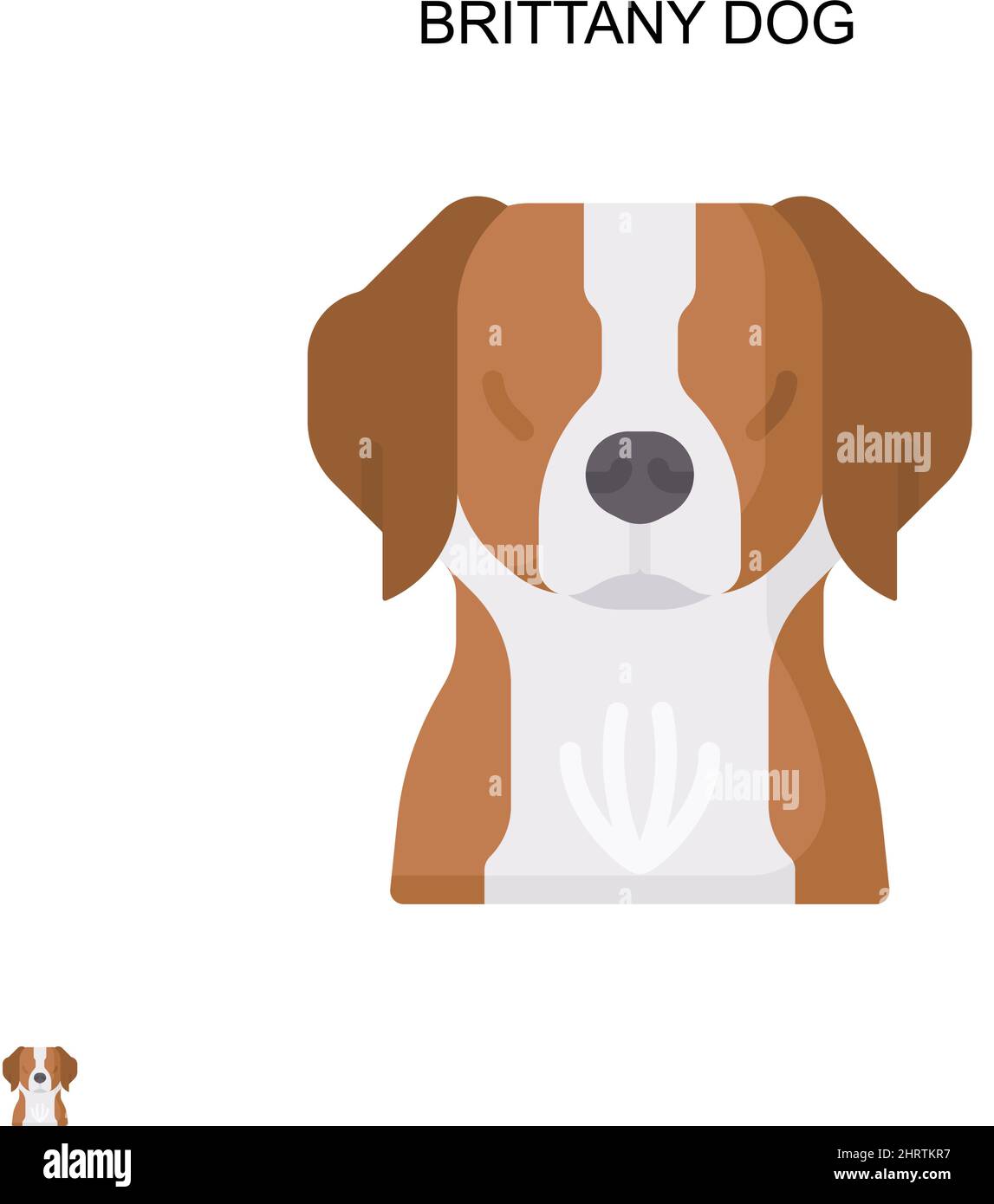 Icône vecteur simple chien breton. Modèle de conception de symbole d'illustration pour élément d'interface utilisateur Web mobile. Illustration de Vecteur