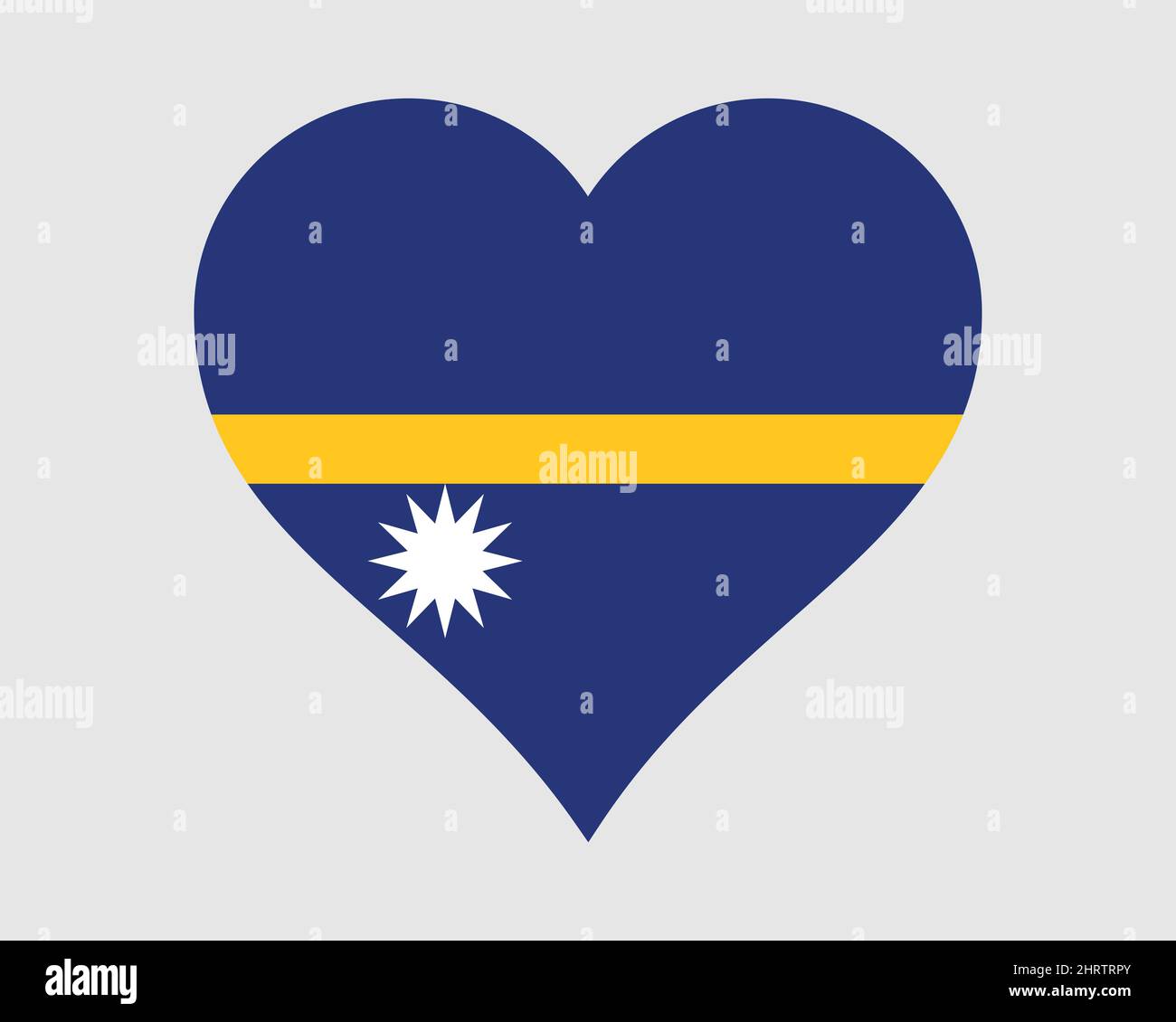 Drapeau de coeur de Nauru. Nauruan Love Shape Country Nation drapeau national. République de Nauru icône symbole de bannière. Illustration du vecteur EPS. Illustration de Vecteur