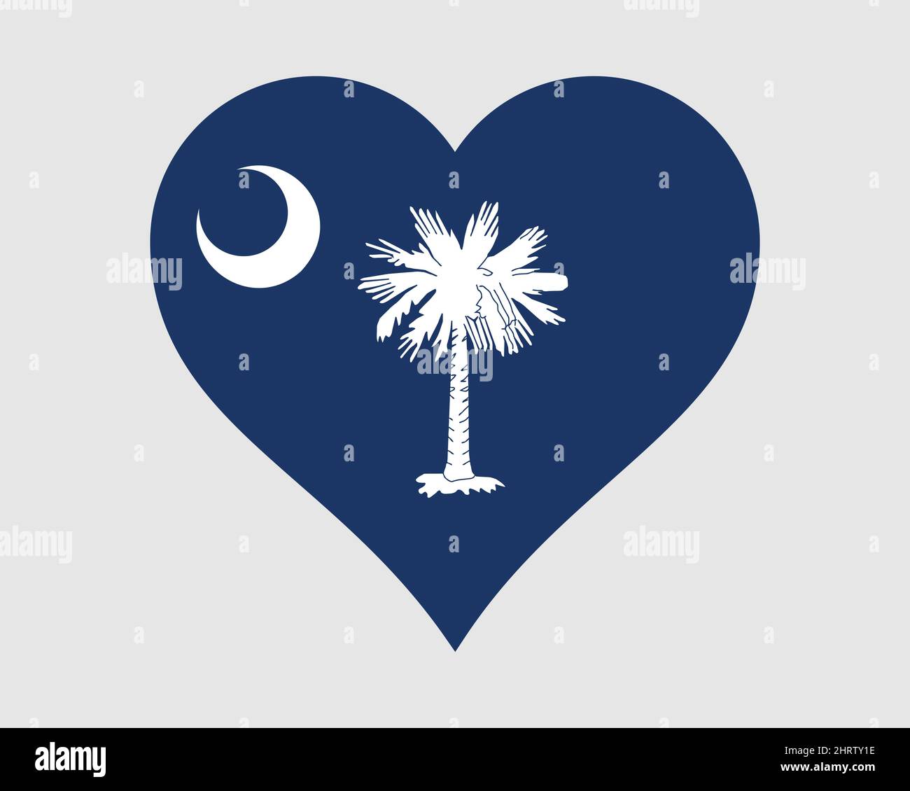 Caroline du Sud Etats-Unis Heart Flag. SC drapeau d'état de forme d'amour US. Palmetto State Etats-Unis d'Amérique bannière icône symbole Clipart. Vecteur EPS Illustration de Vecteur
