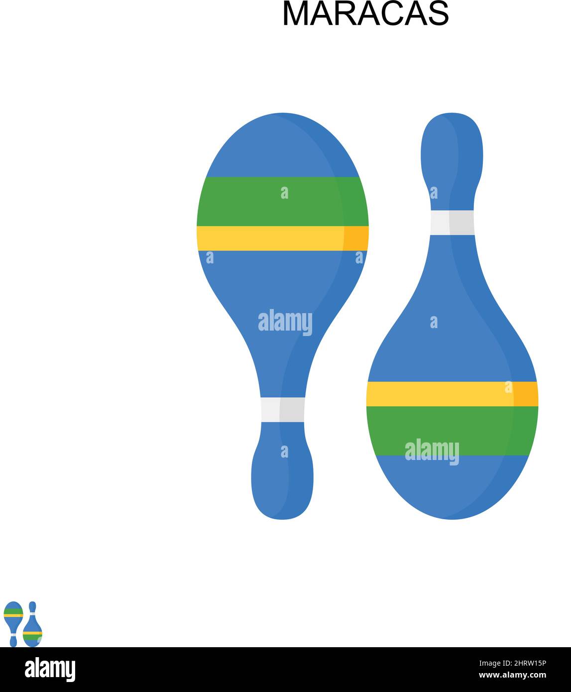 Icône de vecteur simple Maracas.Modèle de conception de symbole d'illustration pour élément d'interface utilisateur Web mobile. Illustration de Vecteur