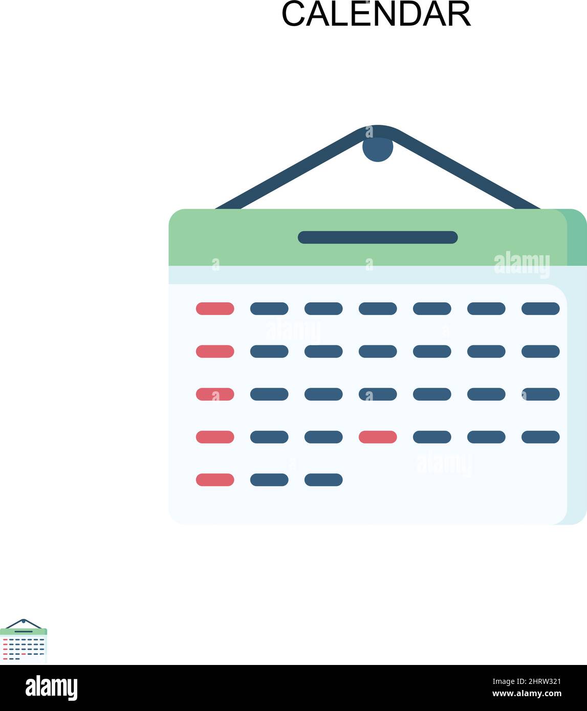 Icône de vecteur simple de calendrier.Modèle de conception de symbole d'illustration pour élément d'interface utilisateur Web mobile. Illustration de Vecteur