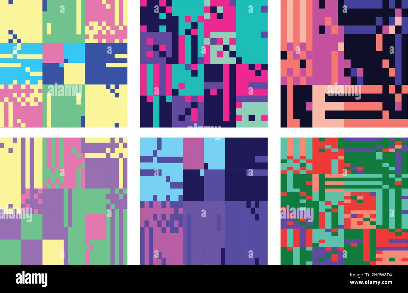 Ensemble de motifs fluo sans couture gras Illustration de Vecteur