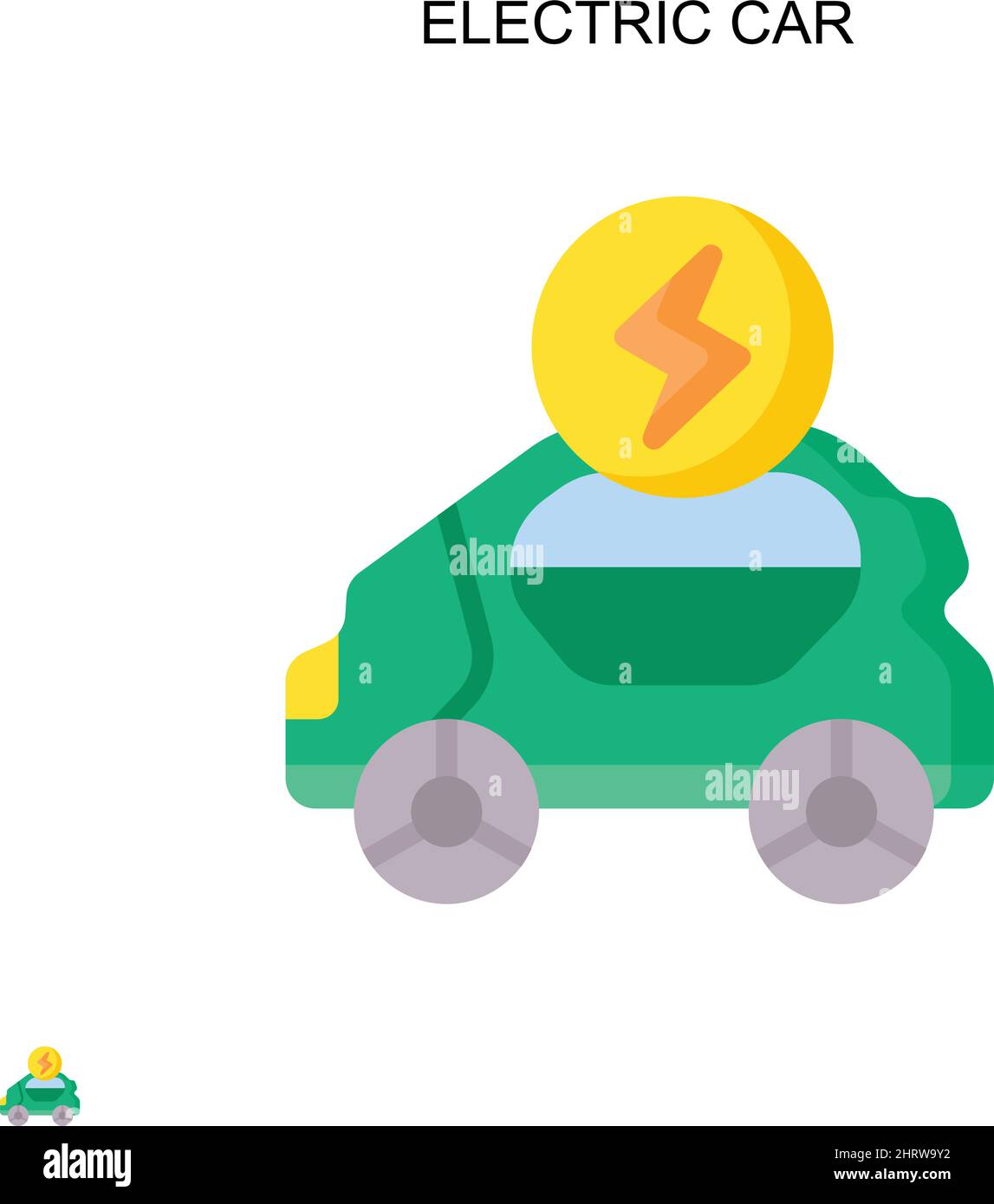 Voiture électrique simple icône vecteur.Modèle de conception de symbole d'illustration pour élément d'interface utilisateur Web mobile. Illustration de Vecteur