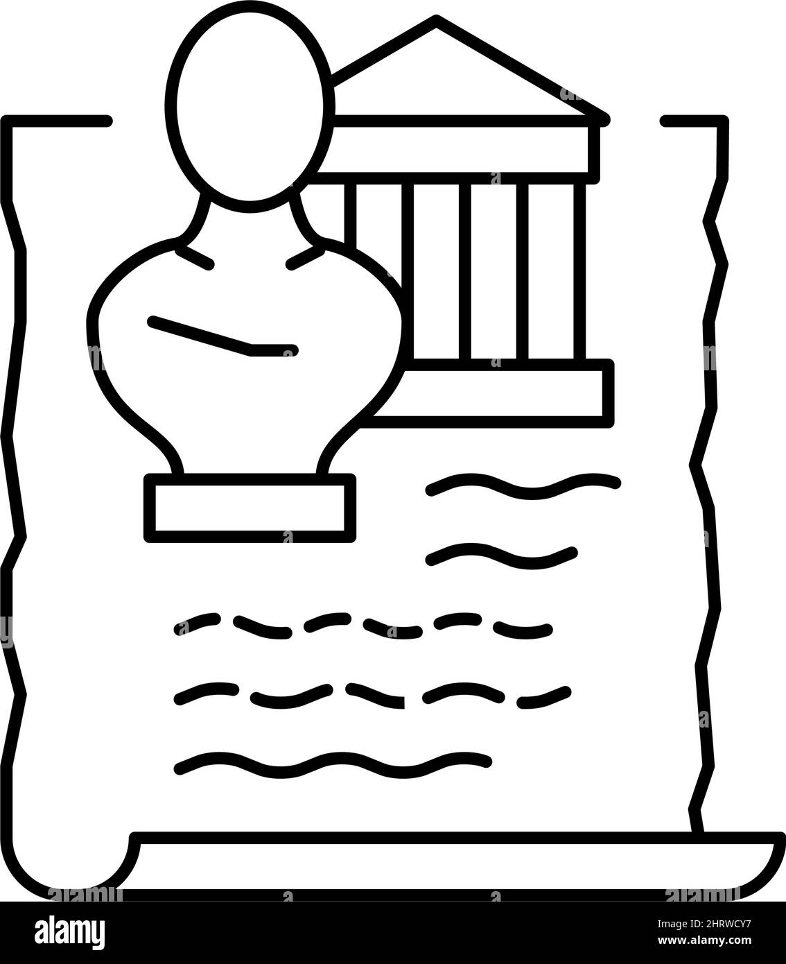 illustration vectorielle de l'icône de la ligne d'histoire de la grèce antique Illustration de Vecteur