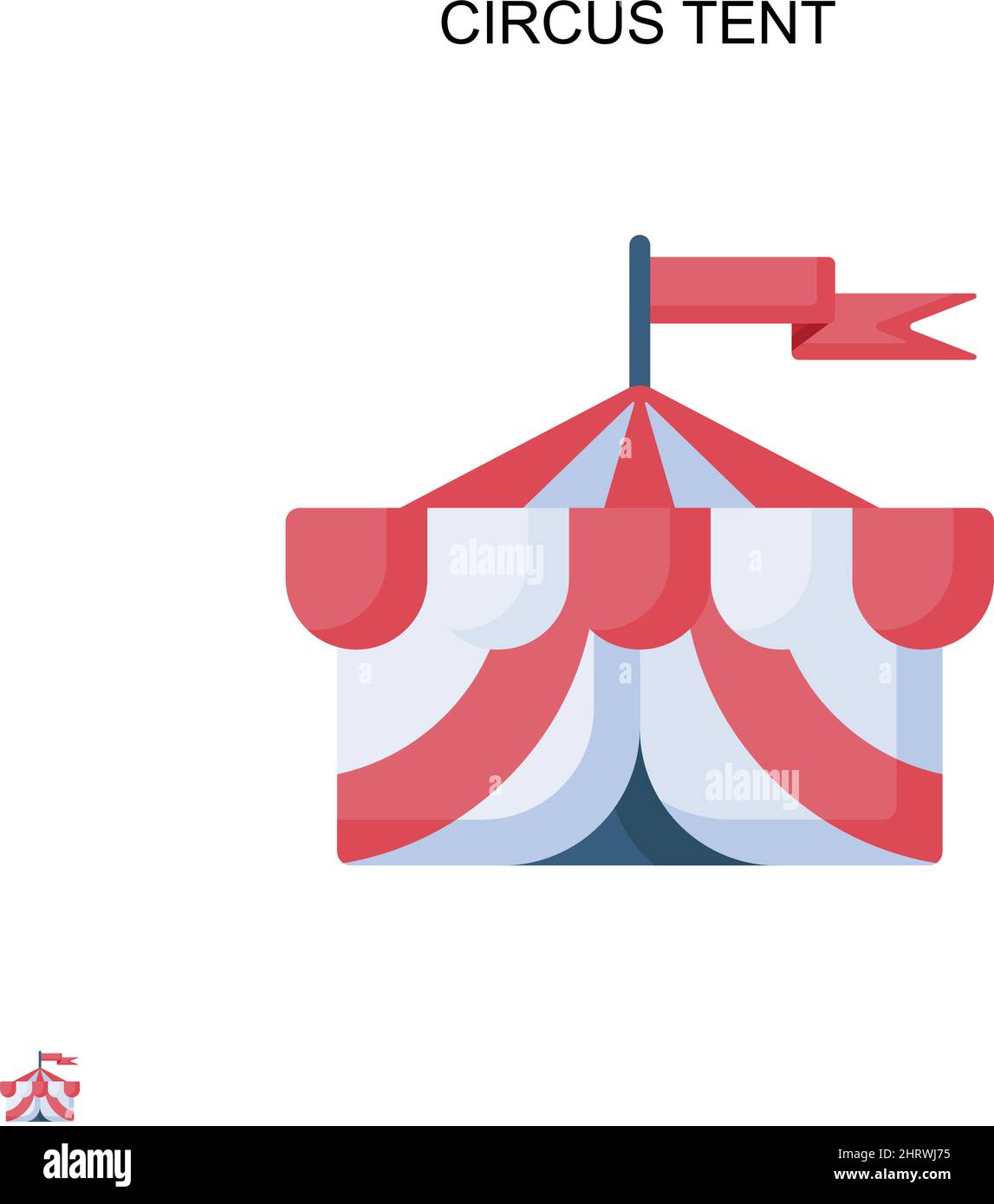 Icône de vecteur simple de tente de cirque.Modèle de conception de symbole d'illustration pour élément d'interface utilisateur Web mobile. Illustration de Vecteur