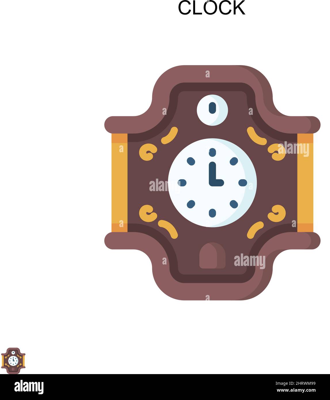 Icône de vecteur simple d'horloge.Modèle de conception de symbole d'illustration pour élément d'interface utilisateur Web mobile. Illustration de Vecteur