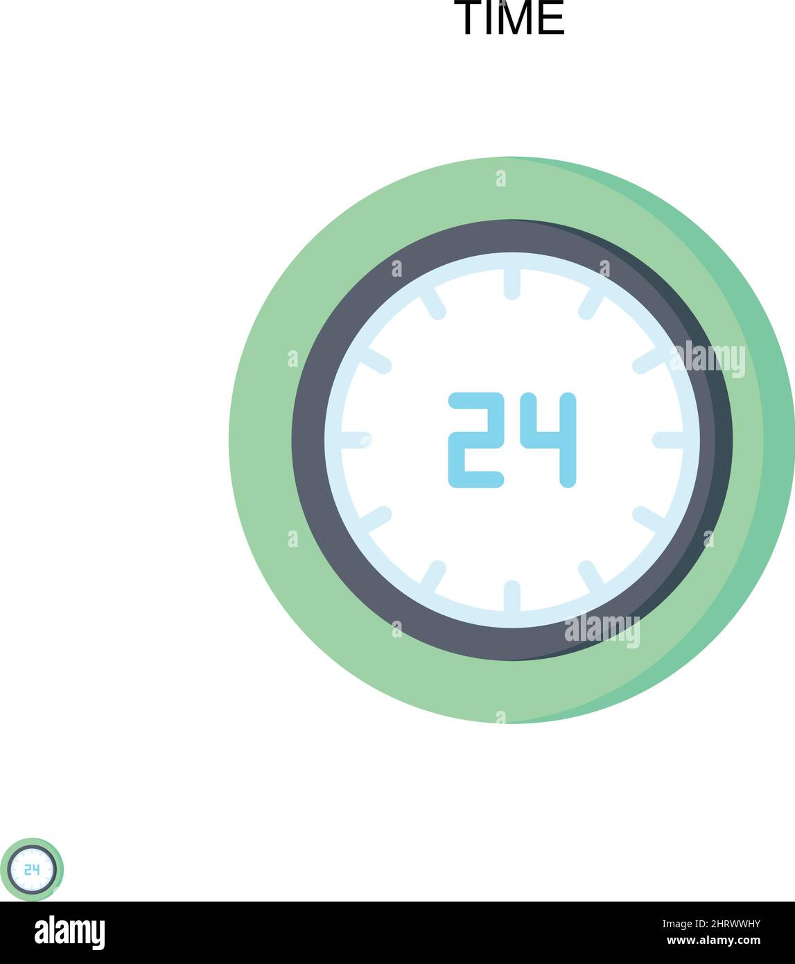 Icône vecteur simple temps.Modèle de conception de symbole d'illustration pour élément d'interface utilisateur Web mobile. Illustration de Vecteur