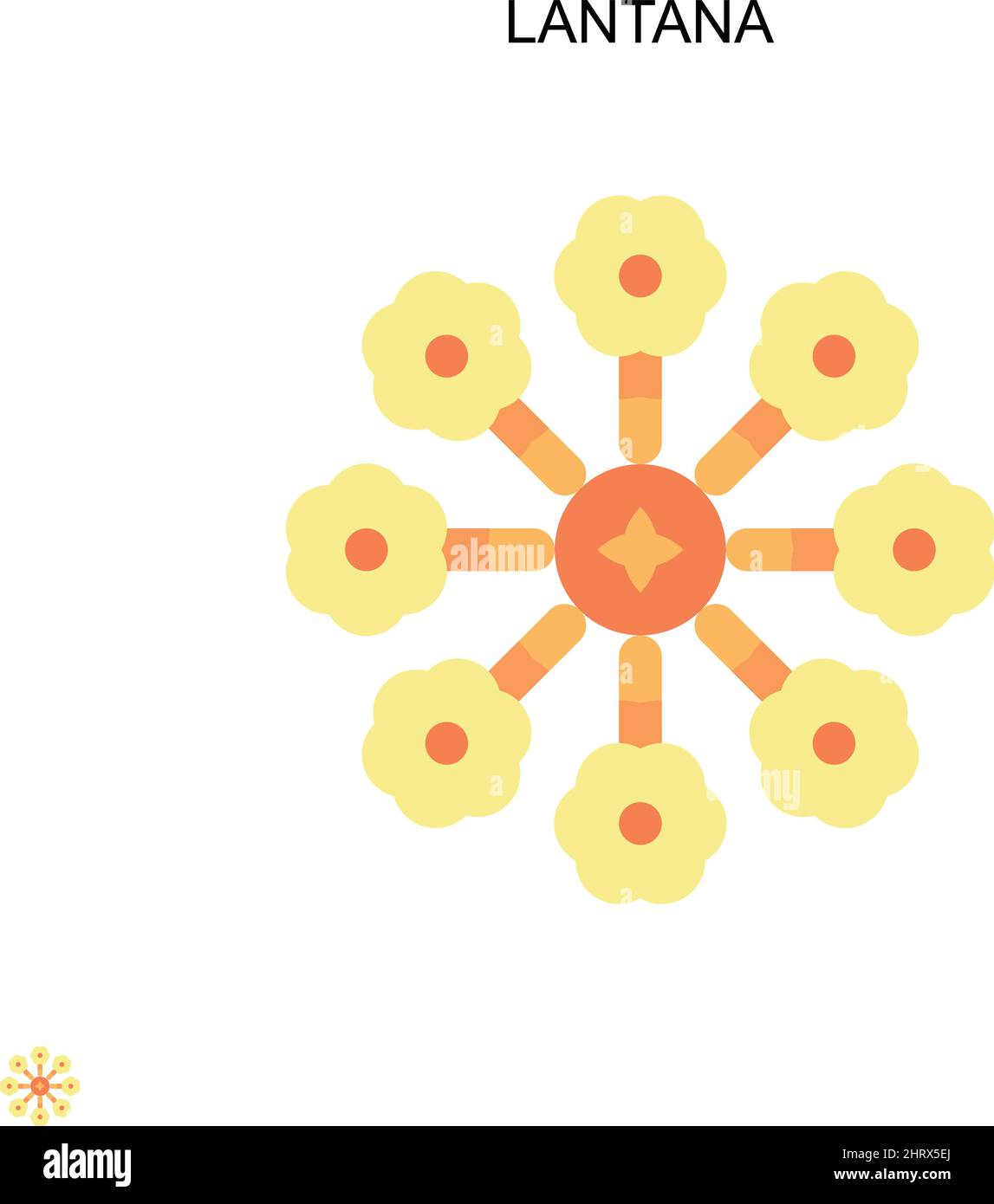 Icône de vecteur simple de Lantana. Modèle de conception de symbole d'illustration pour élément d'interface utilisateur Web mobile. Illustration de Vecteur