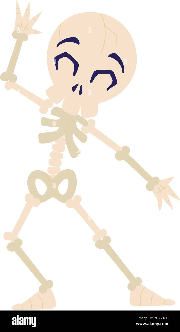 Danse isolée mignon squelette image vecteur Illustration de Vecteur