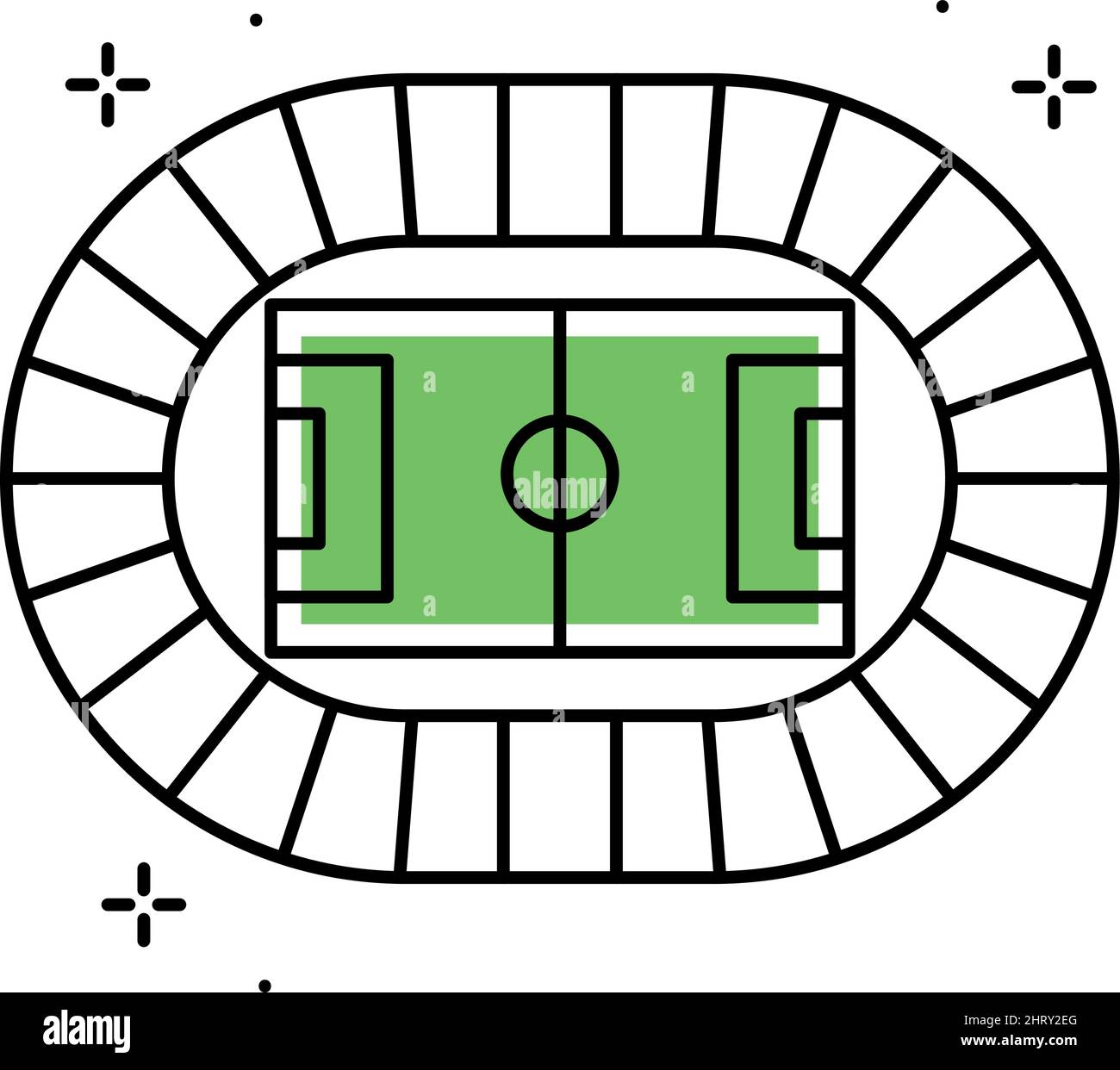 Icône du stade de football coloré isolé vue aérienne Vector Image ...