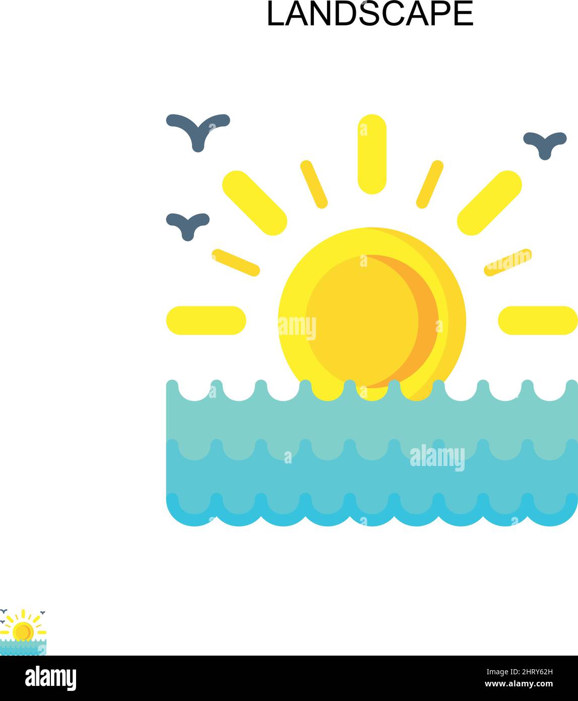 Icône de vecteur simple paysage.Modèle de conception de symbole d'illustration pour élément d'interface utilisateur Web mobile. Illustration de Vecteur
