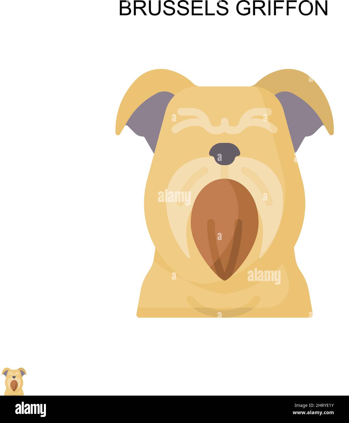 Brussels griffon simple vector icône. Modèle de conception de symbole d'illustration pour élément d'interface utilisateur Web mobile. Illustration de Vecteur