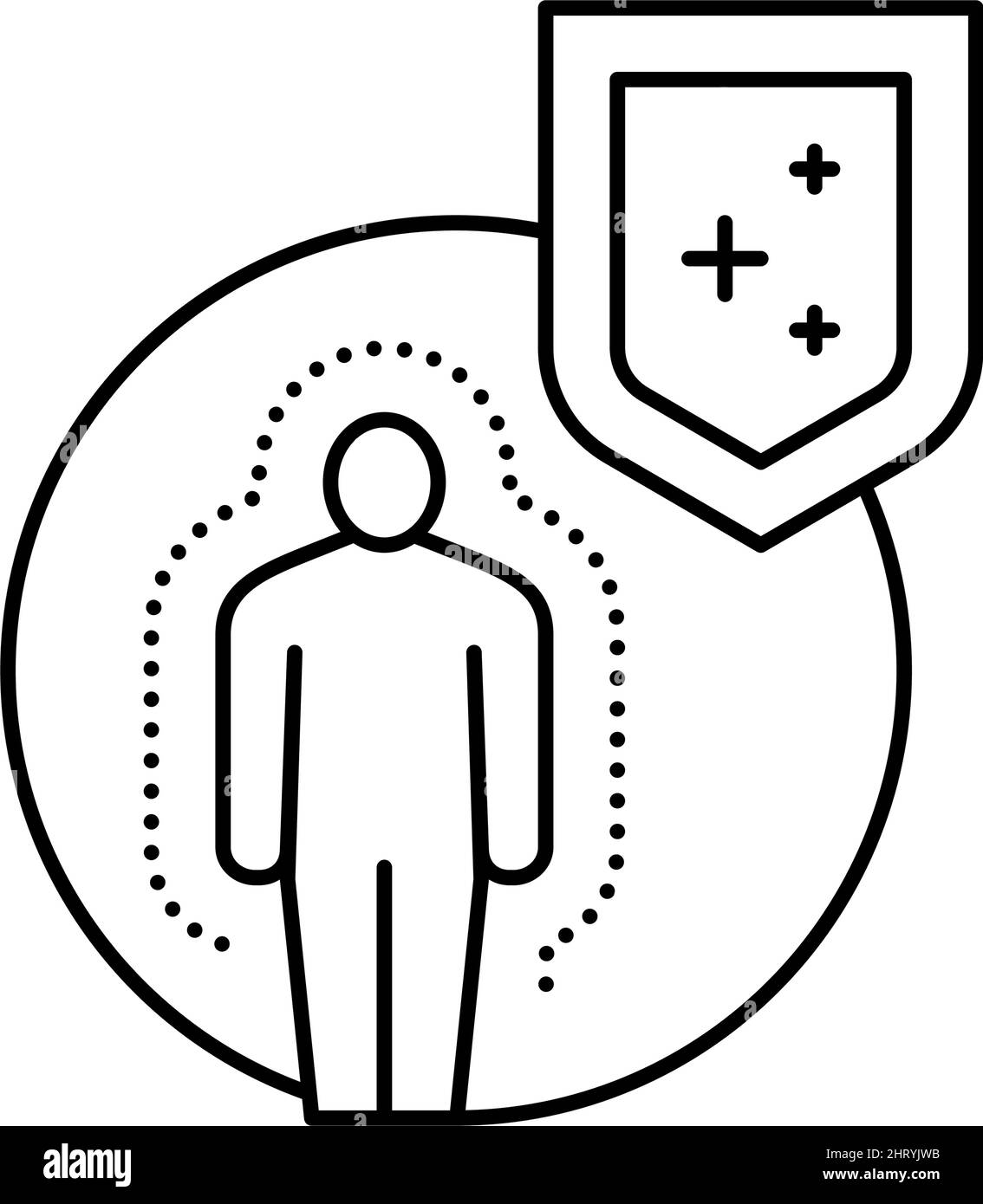 illustration vectorielle de l'icône de ligne de défense d'immunité du corps Illustration de Vecteur