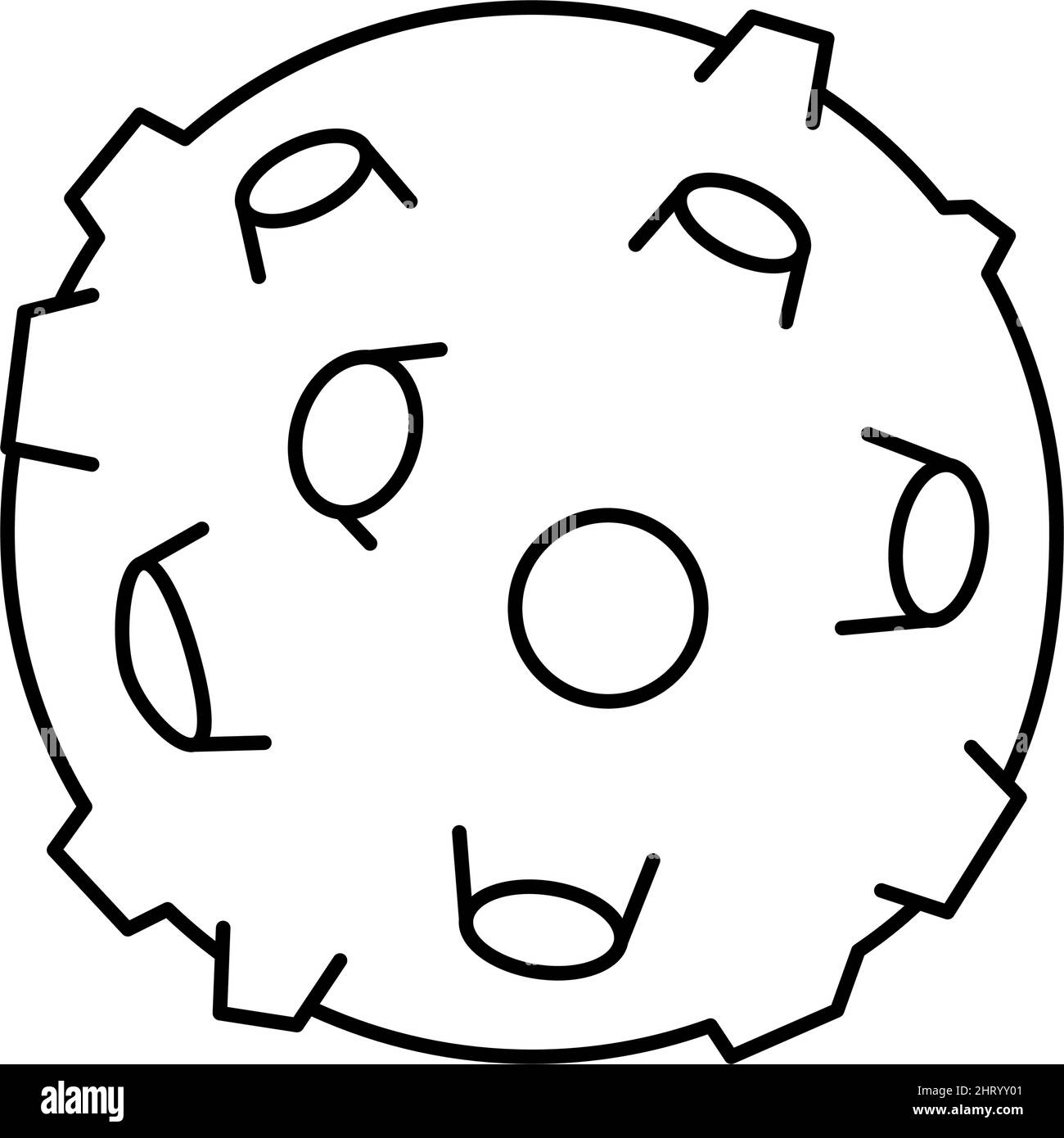 illustration vectorielle de l'icône de la ligne satellite naturelle de la terre de lune Illustration de Vecteur