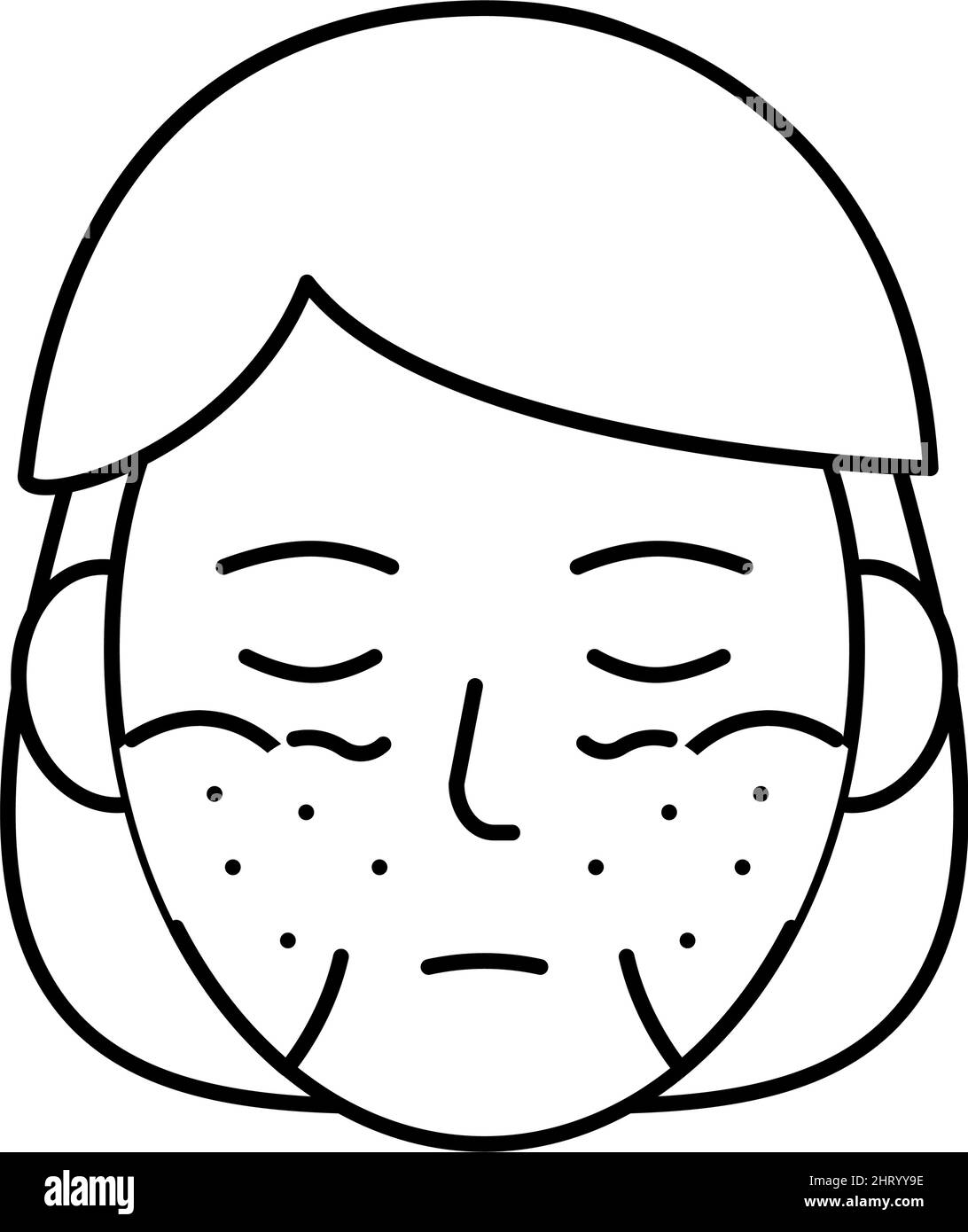 illustration d'un vecteur d'icône de ligne de lupus érythémateux disséminé Illustration de Vecteur