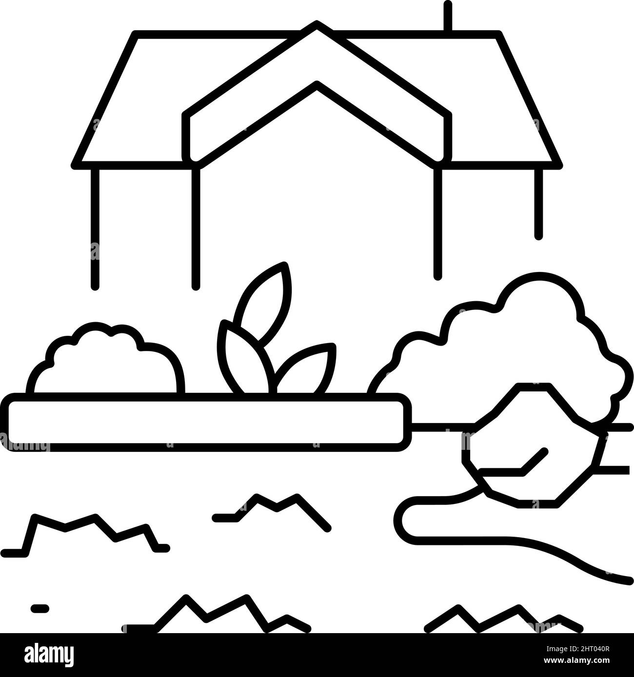 illustration vectorielle d'icône de ligne de motif jardin Illustration de Vecteur