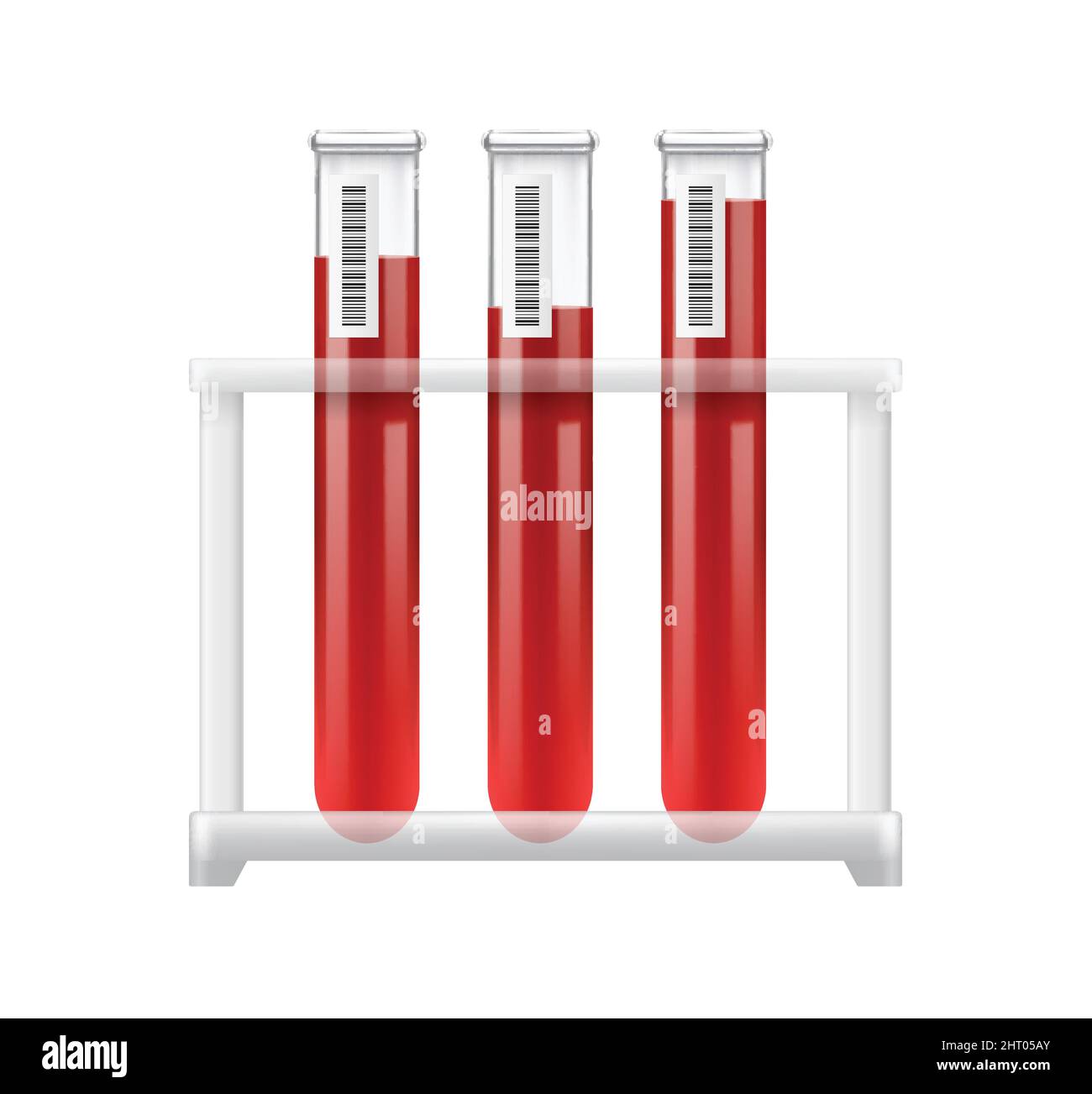 Composition réaliste du tube à vide du donneur de sang avec équipement médical isolé sur une illustration vectorielle de fond blanc Illustration de Vecteur