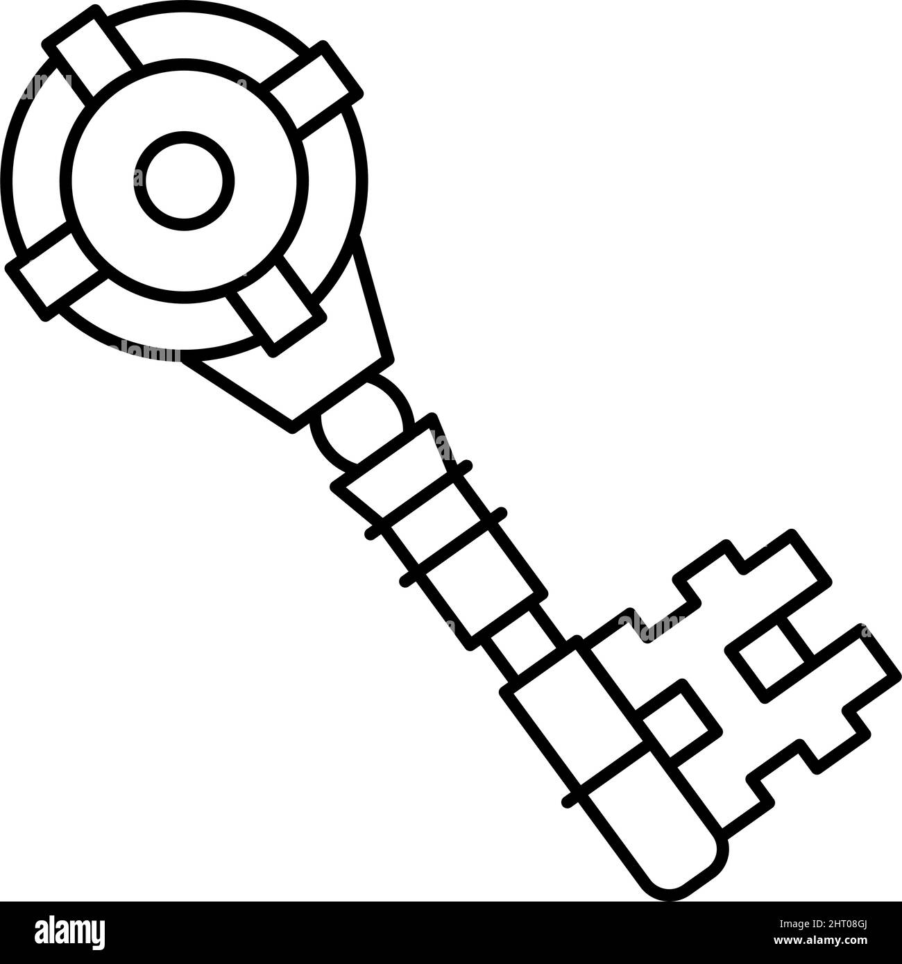 illustration vectorielle d'icône de ligne de clé ancienne Illustration de Vecteur