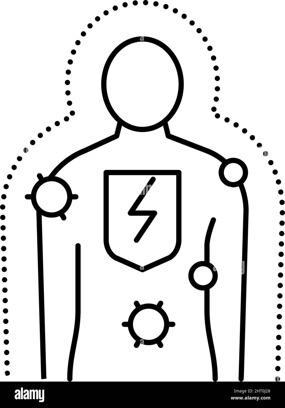 illustration d'un vecteur d'icône de ligne humaine immunodéficien Illustration de Vecteur