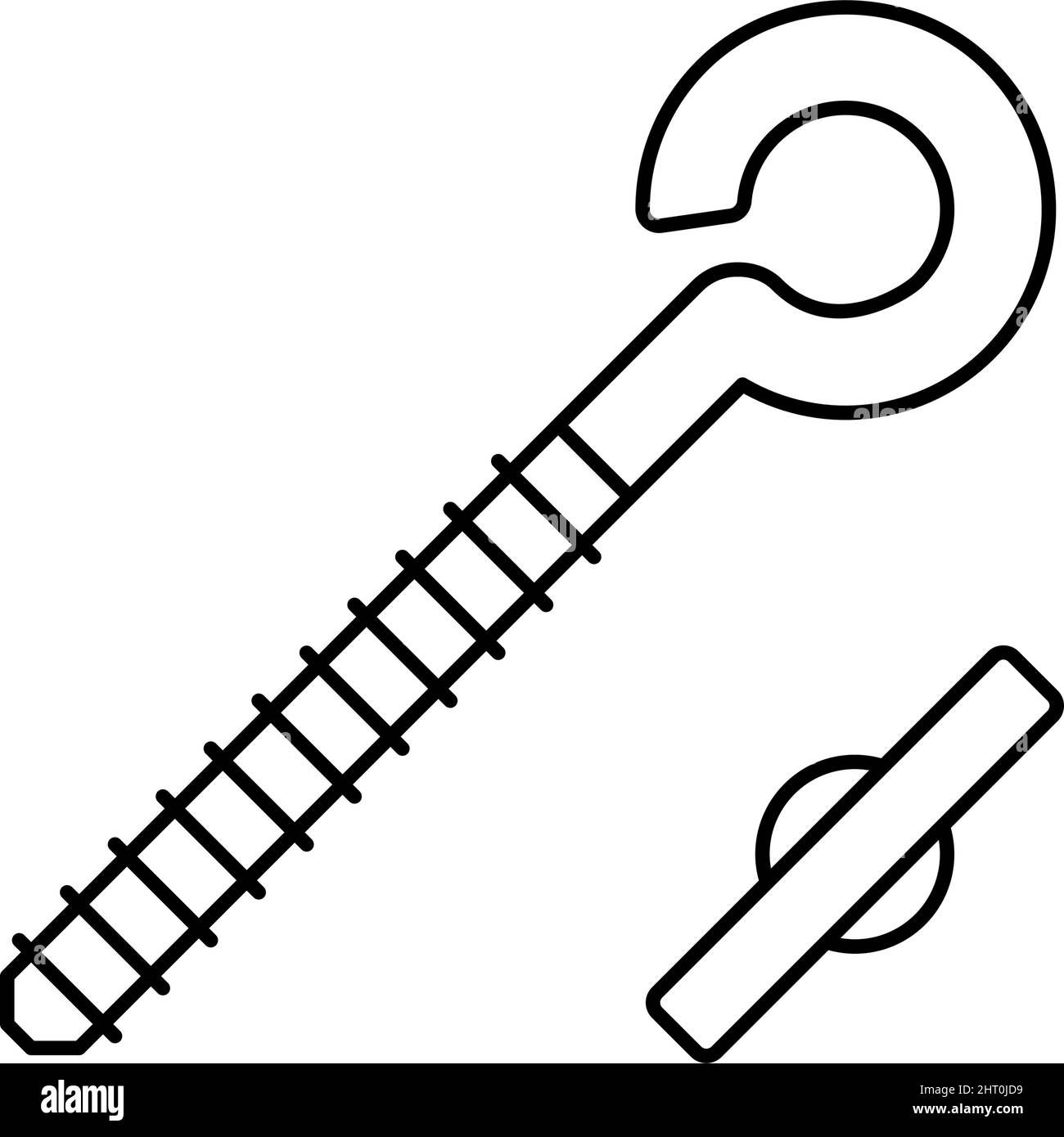 illustration vectorielle de l'icône du boulon à œil avec trait d'ergot Illustration de Vecteur