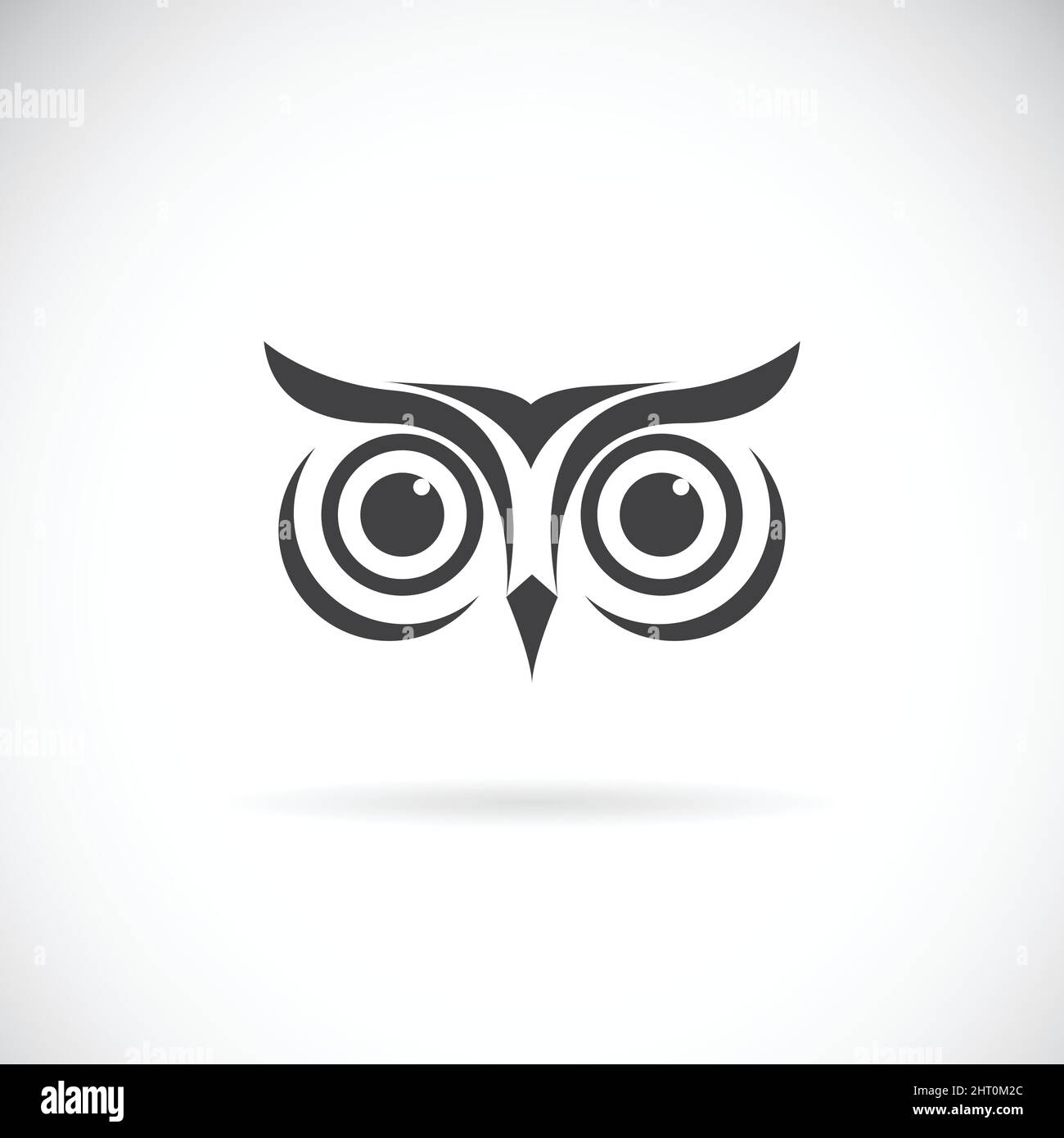 Vecteur d'un motif hibou sur fond blanc. Logo oiseau. Animaux sauvages. Illustration vectorielle superposée facile à modifier. Illustration de Vecteur